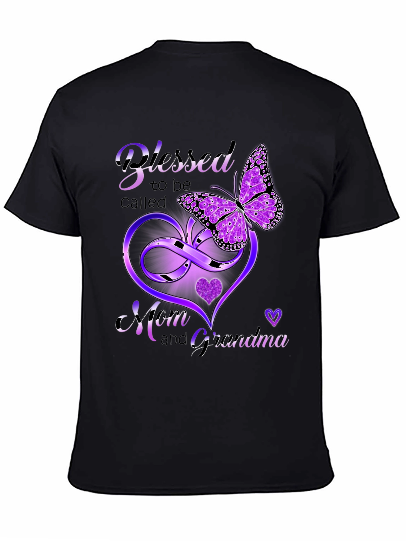 Blessed Mom & Grandma Butterfly Heart T-Shirt