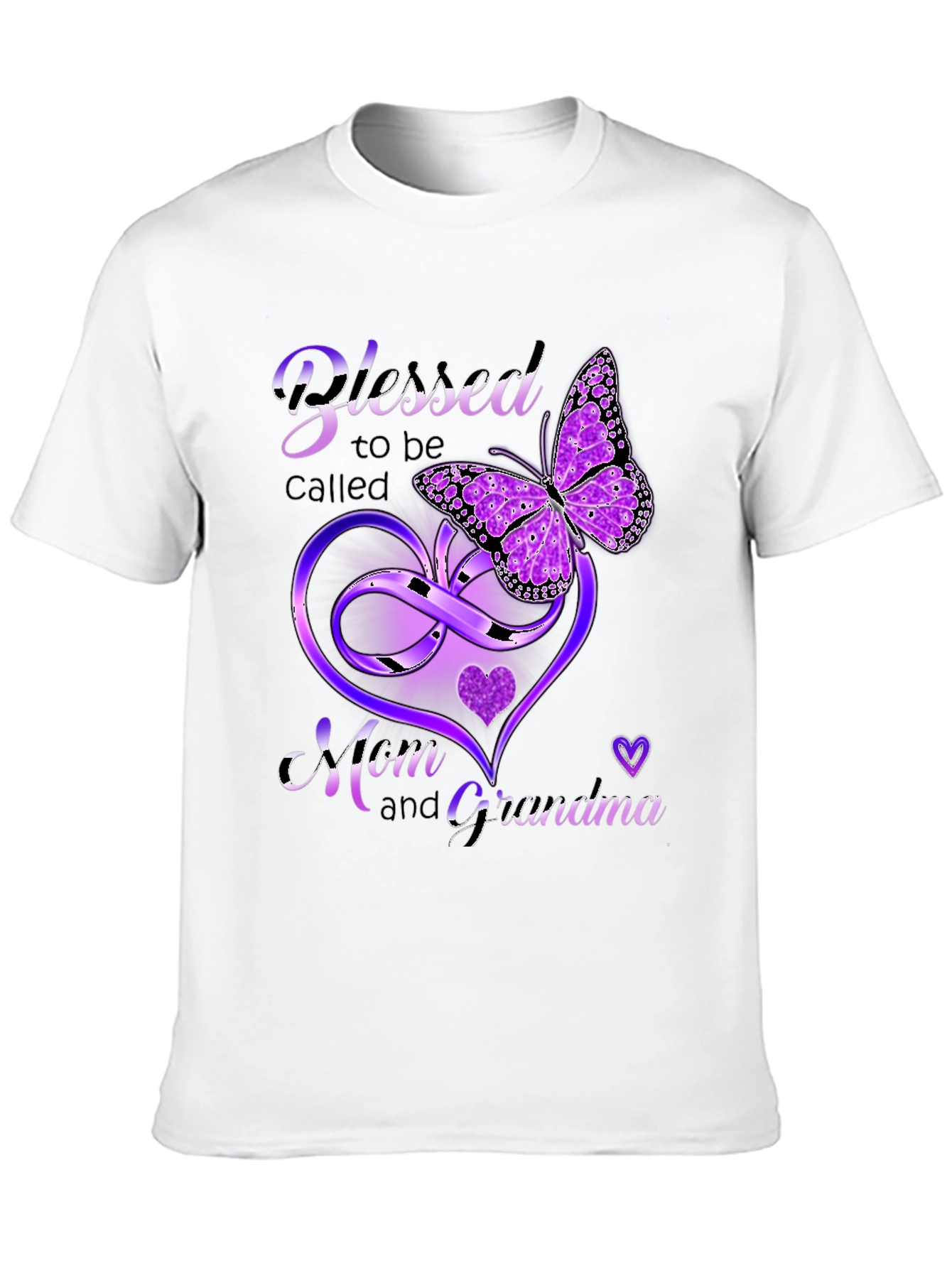 Blessed Mom & Grandma Butterfly Heart T-Shirt