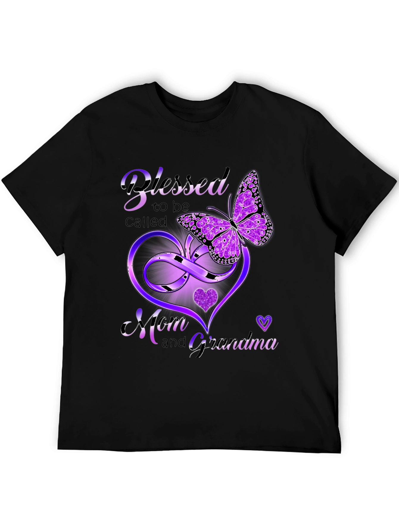 Blessed Mom & Grandma Butterfly Heart T-Shirt