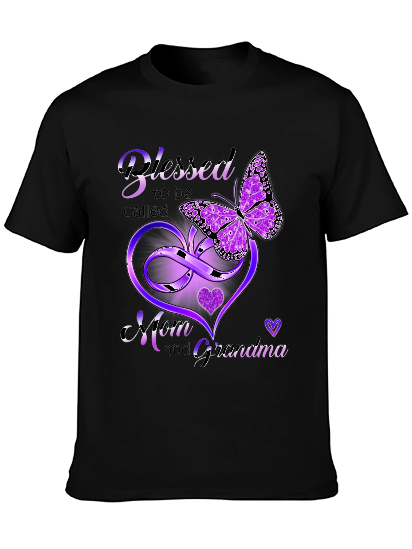 Blessed Mom & Grandma Butterfly Heart T-Shirt