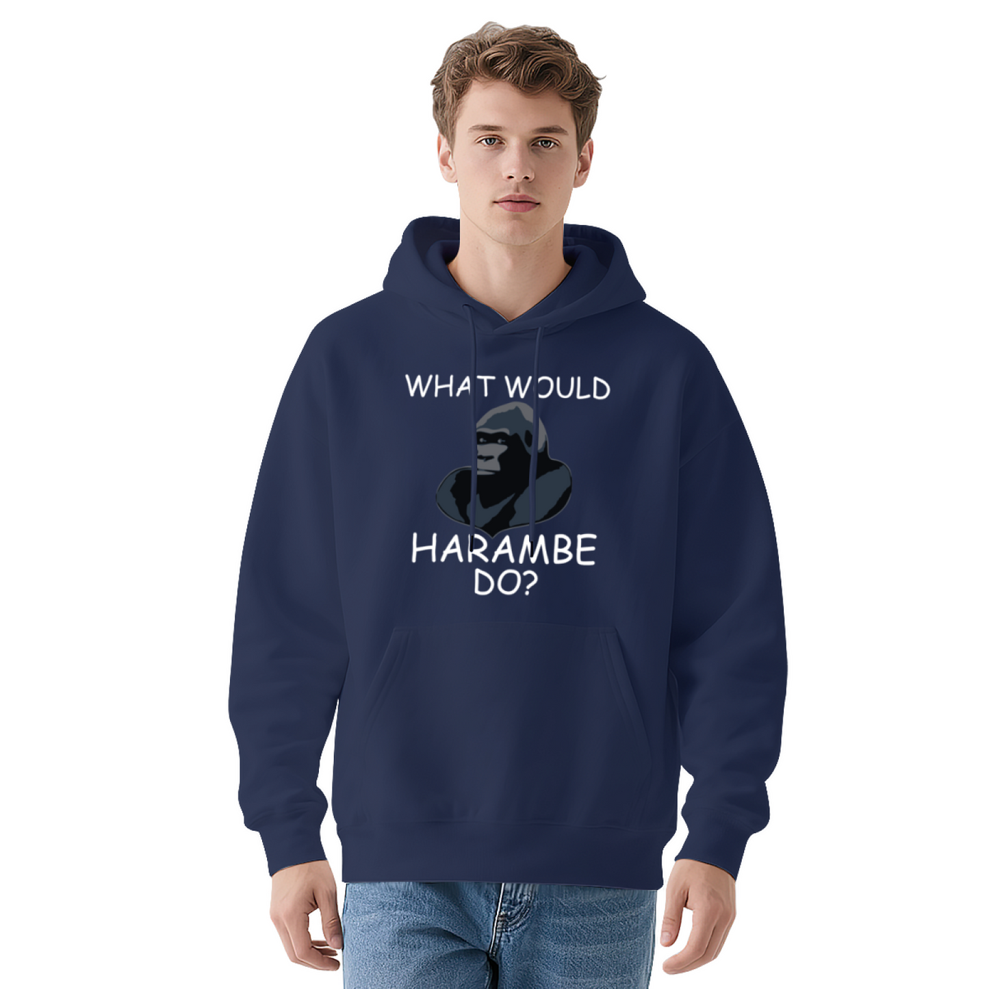 What Would Harambe Do Gorilla Meme Black Hoodie, Cozy Unisex Funny Pullover