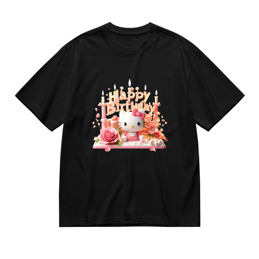 Happy Birthday Hello Kitty Festive Plus?Size Black T?Shirt
