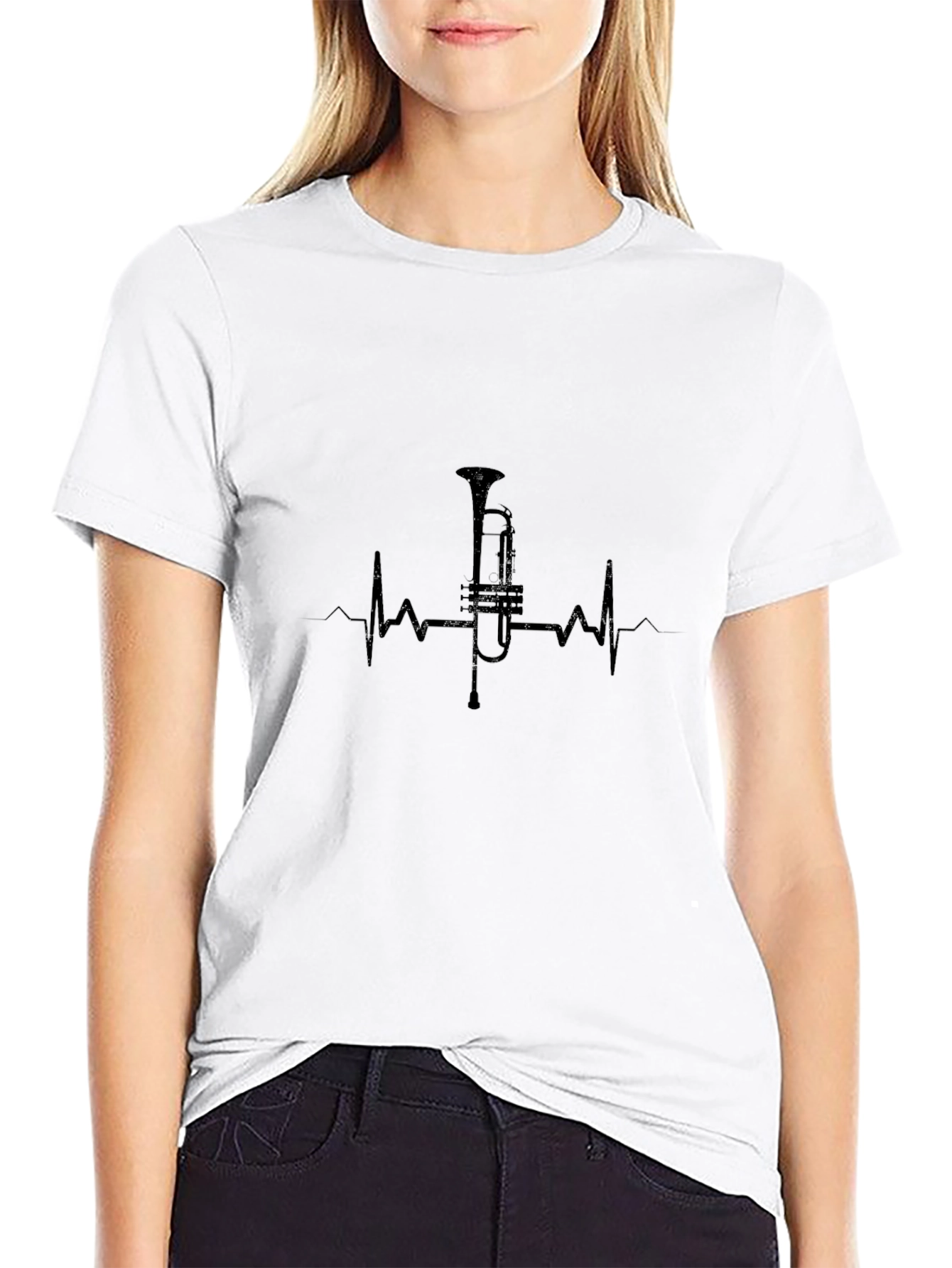 Trumpet Heartbeat T-Shirt - Music Lover Tee