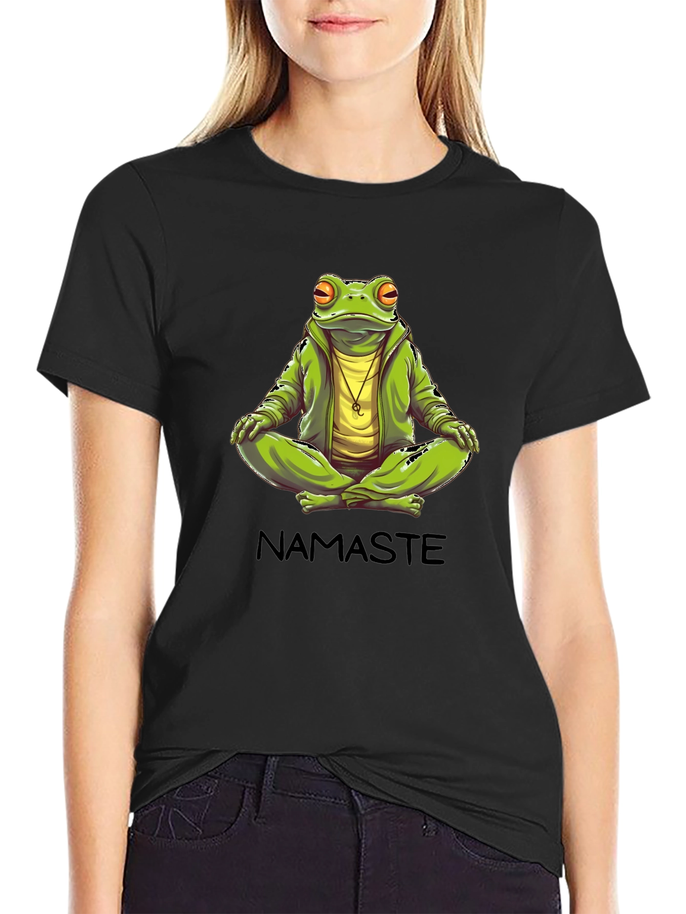 Namaste Frog Graphic T-Shirt - Zen Meditation Tee