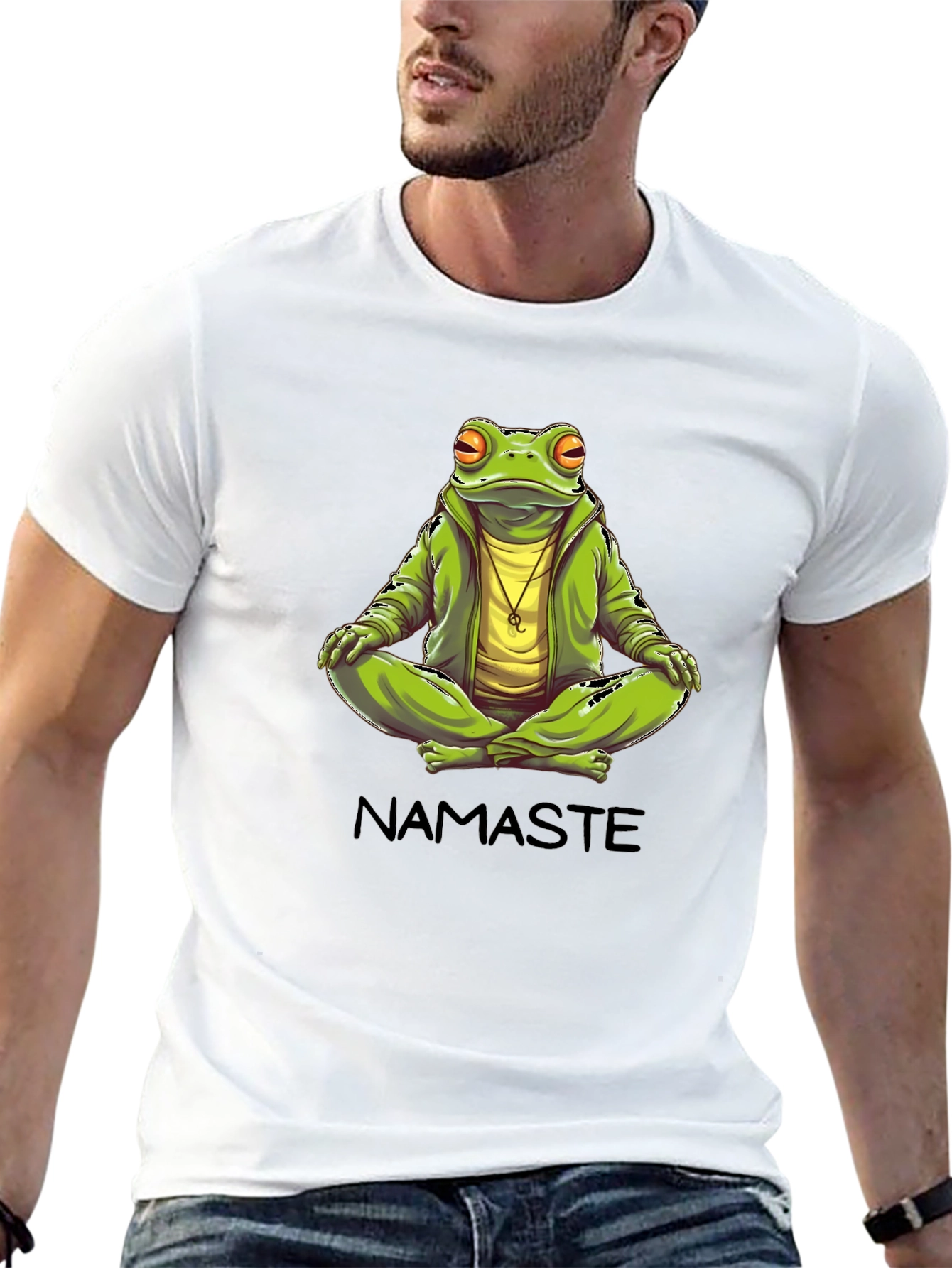 Namaste Frog Graphic T-Shirt - Zen Meditation Tee