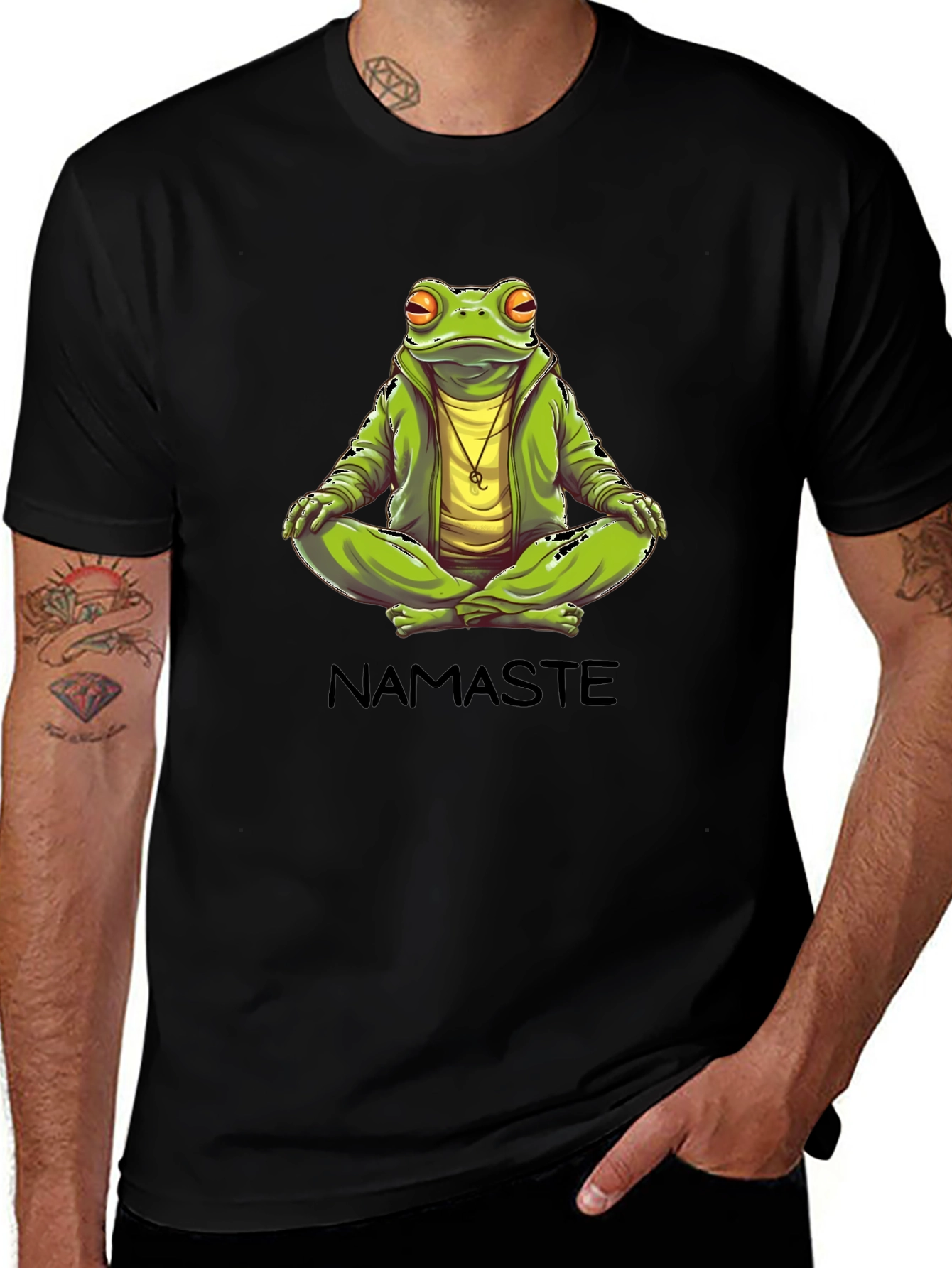 Namaste Frog Graphic T-Shirt - Zen Meditation Tee