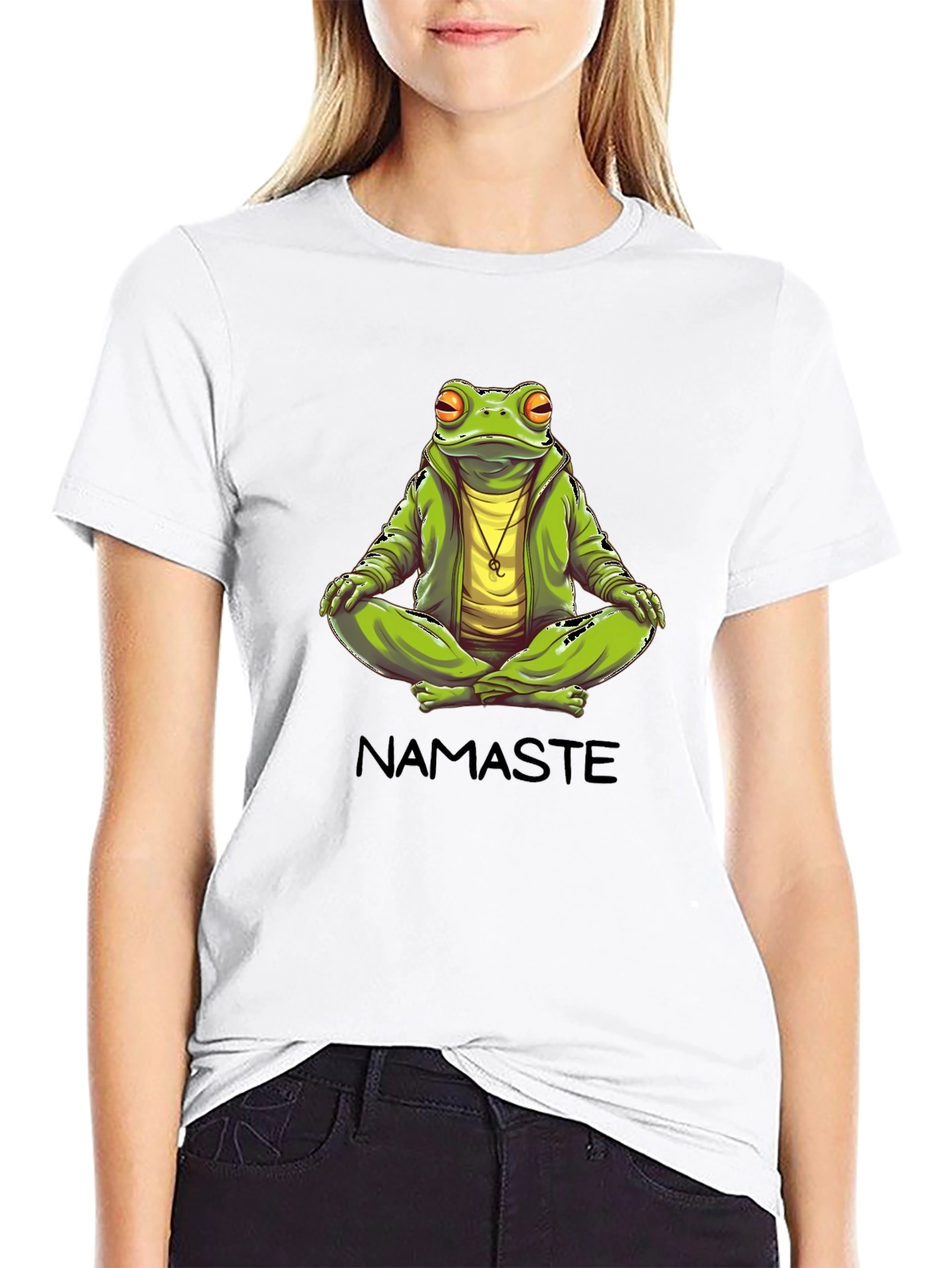 Namaste Frog Graphic T-Shirt - Zen Meditation Tee