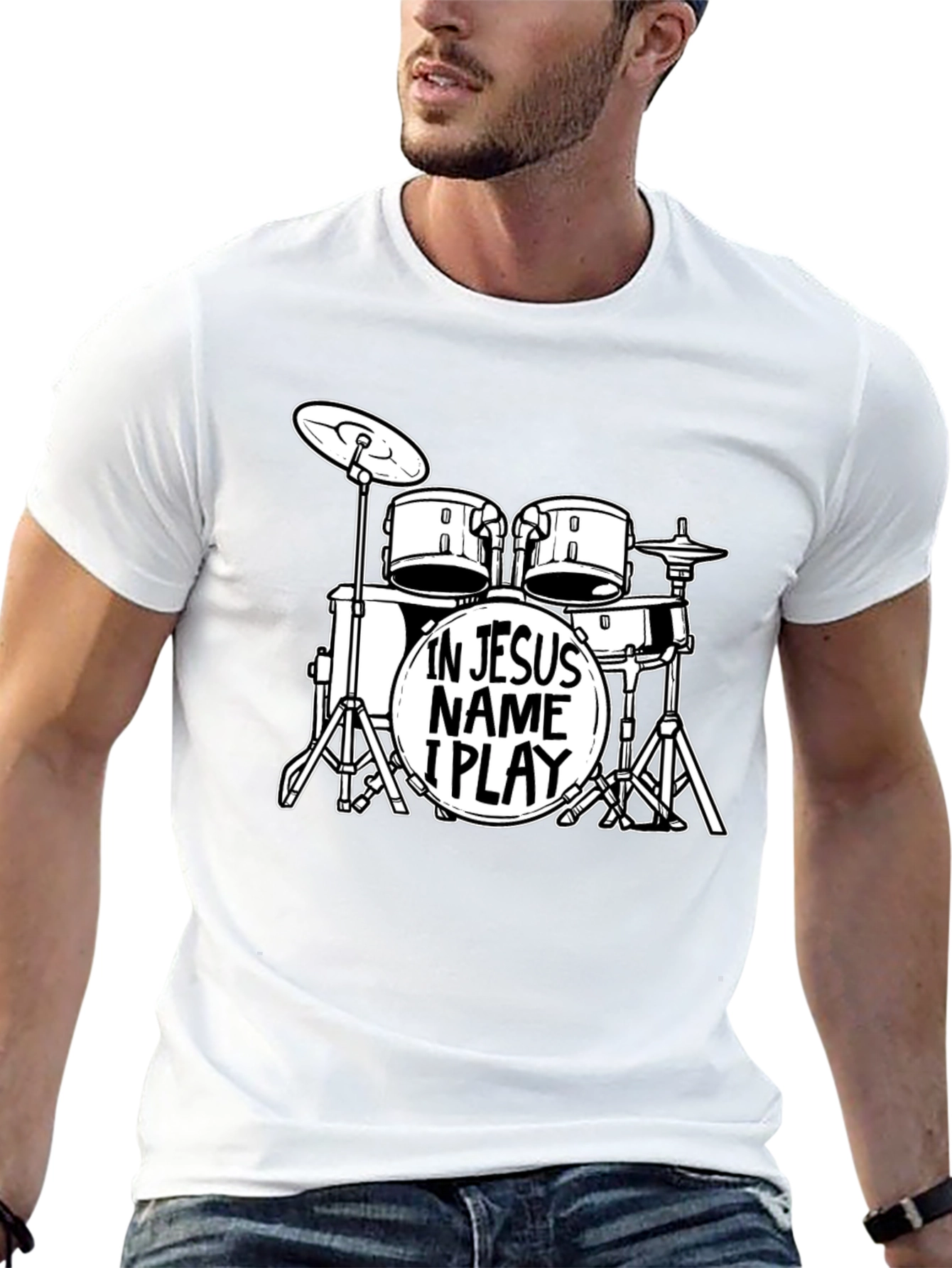 In Jesus Name I Play Drums T-Shirt