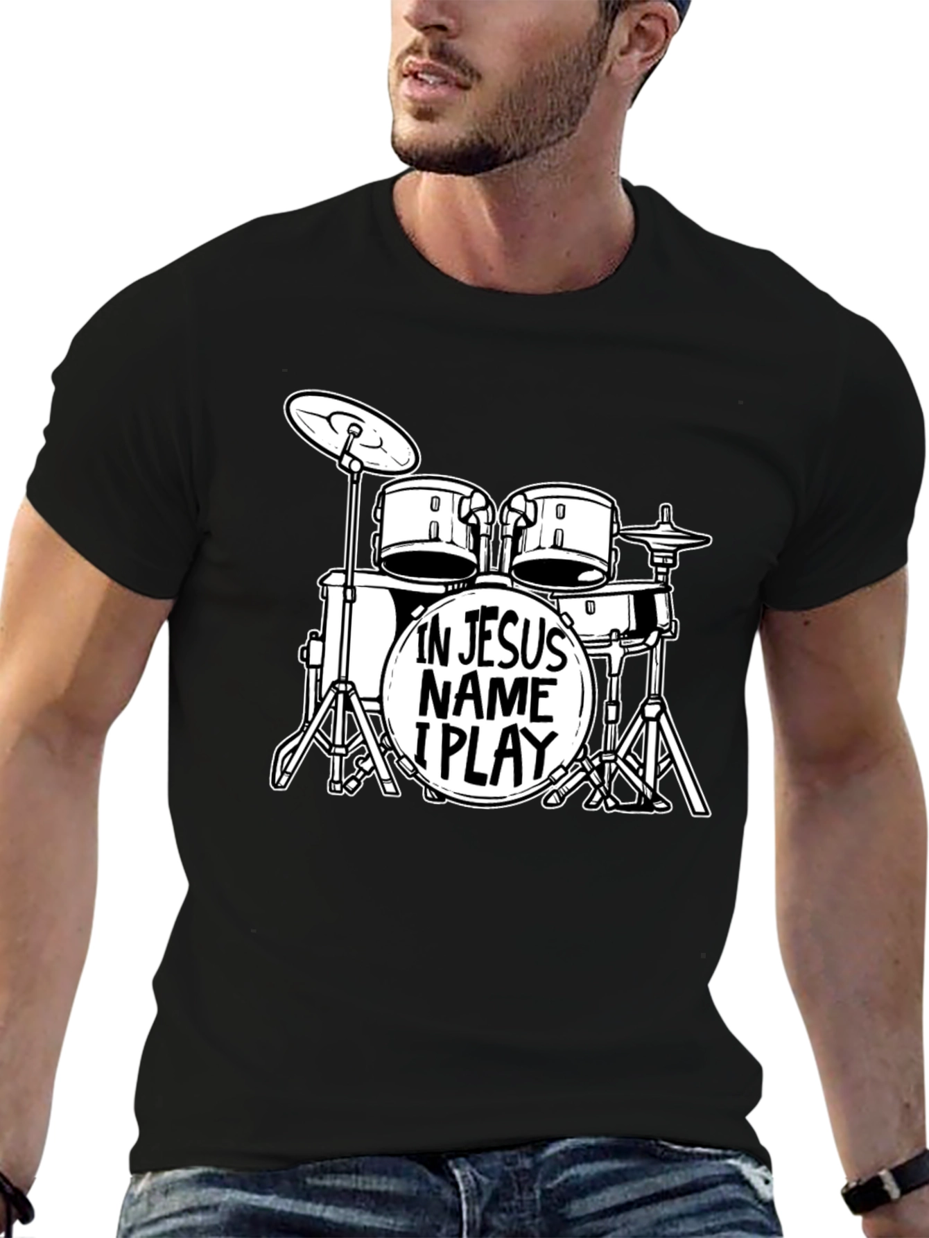 In Jesus Name I Play Drums T-Shirt