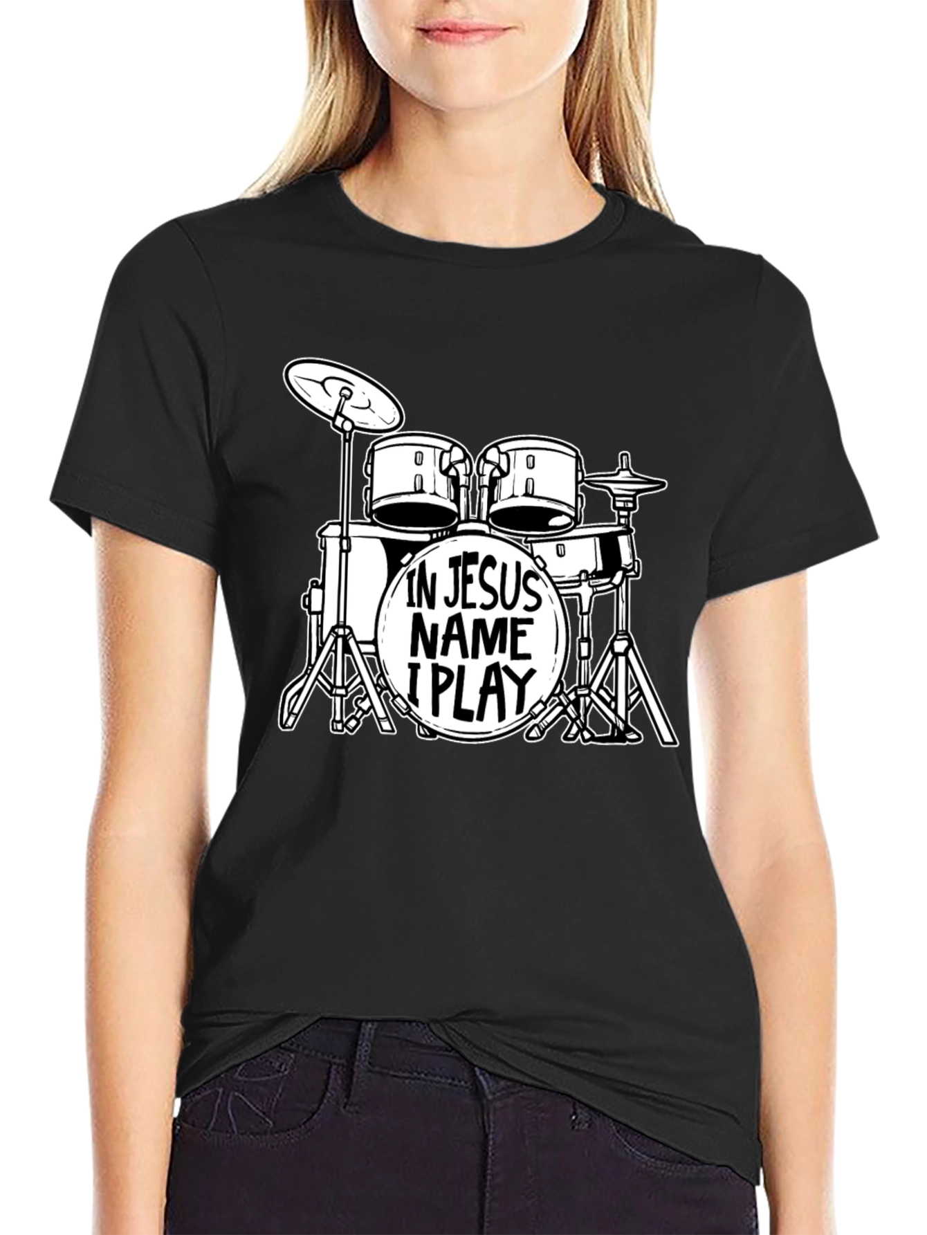 In Jesus Name I Play Drums T-Shirt