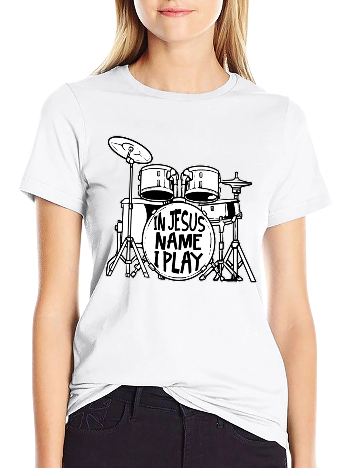 In Jesus Name I Play Drums T-Shirt