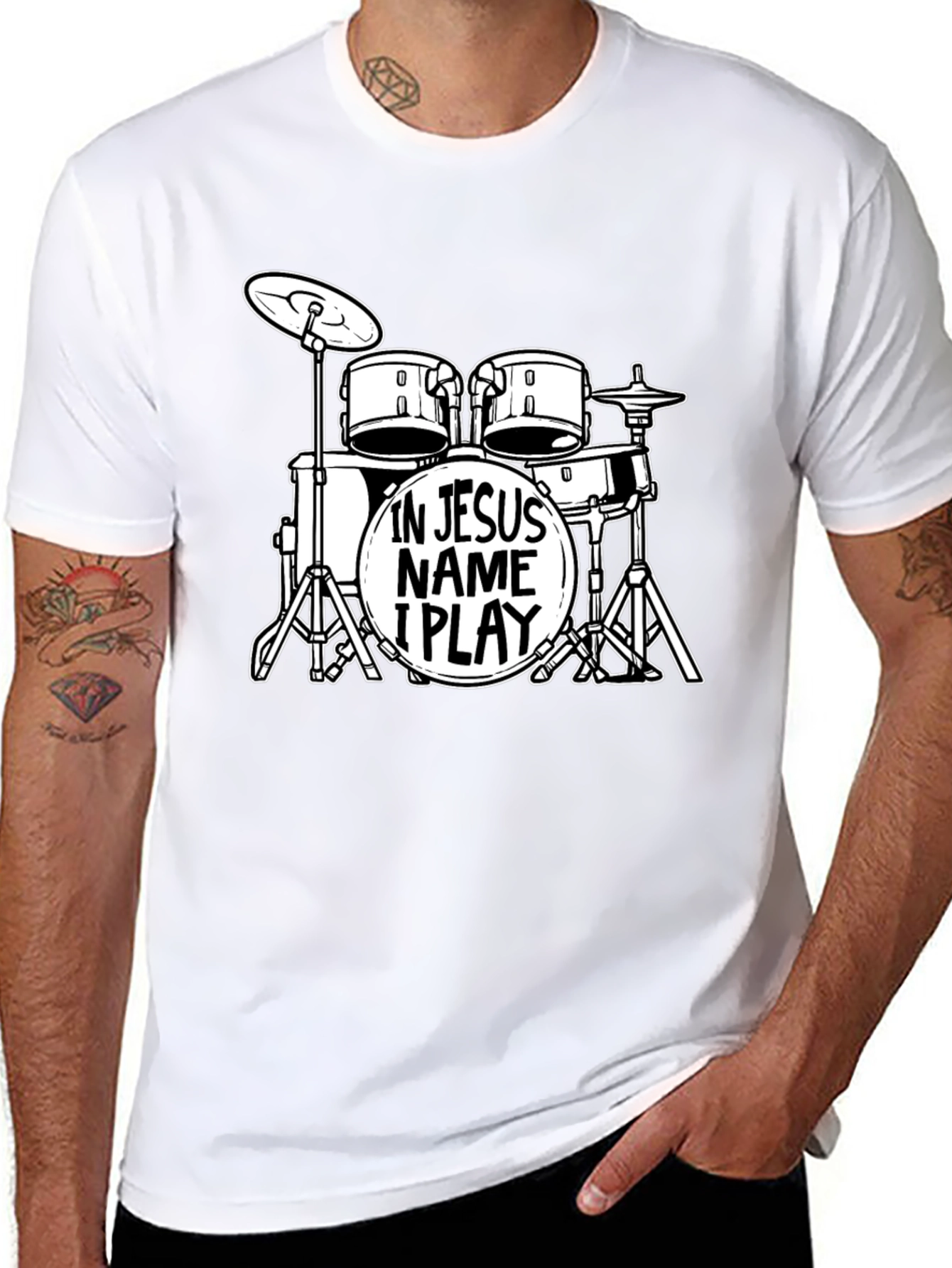 In Jesus Name I Play Drums T-Shirt