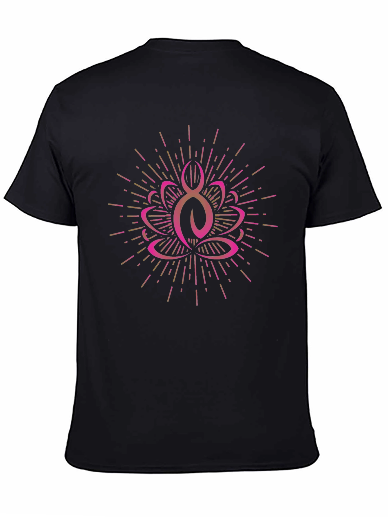 Yoga Lotus Graphic Tee - Black Cotton Blend