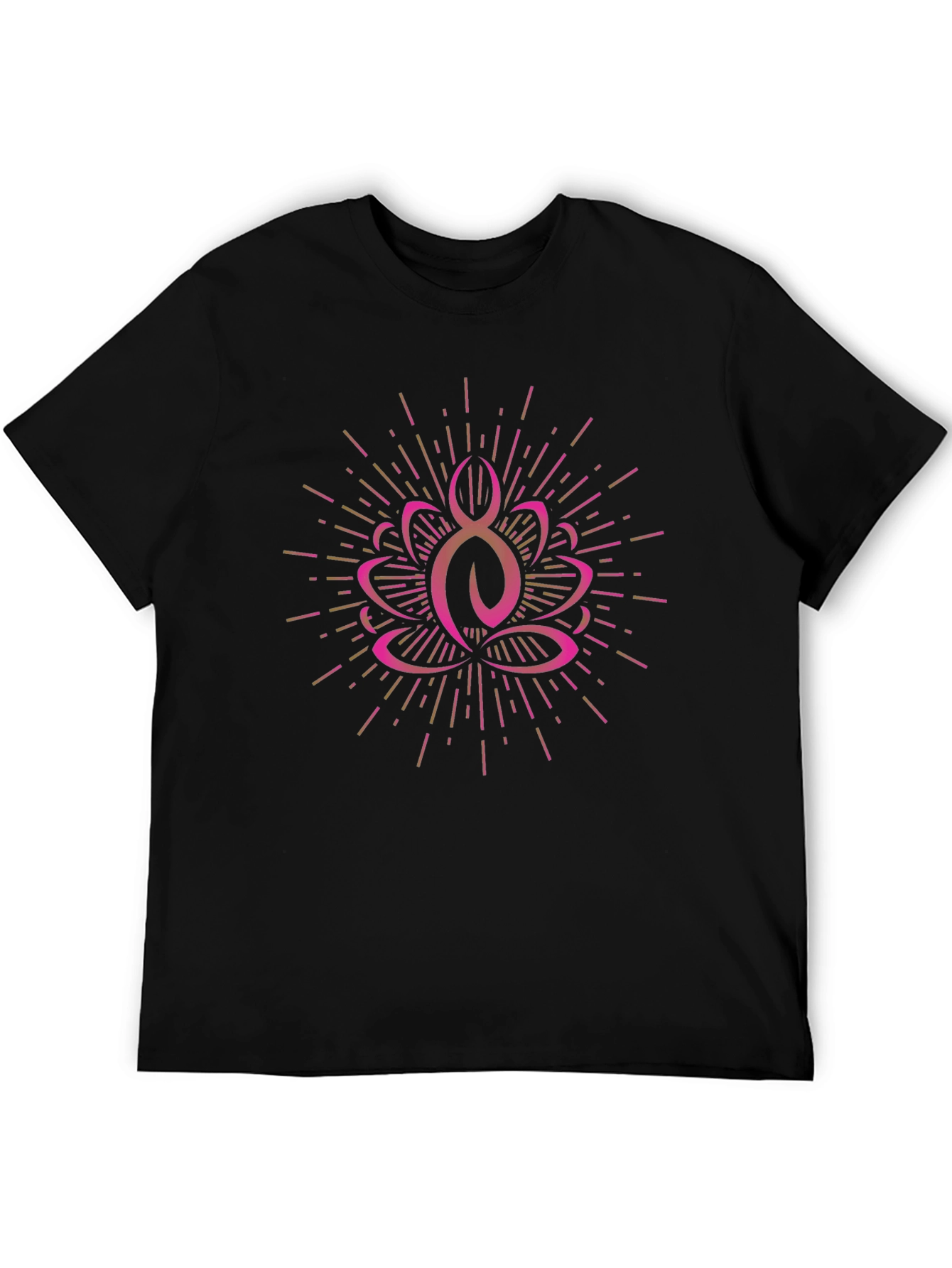 Yoga Lotus Graphic Tee - Black Cotton Blend