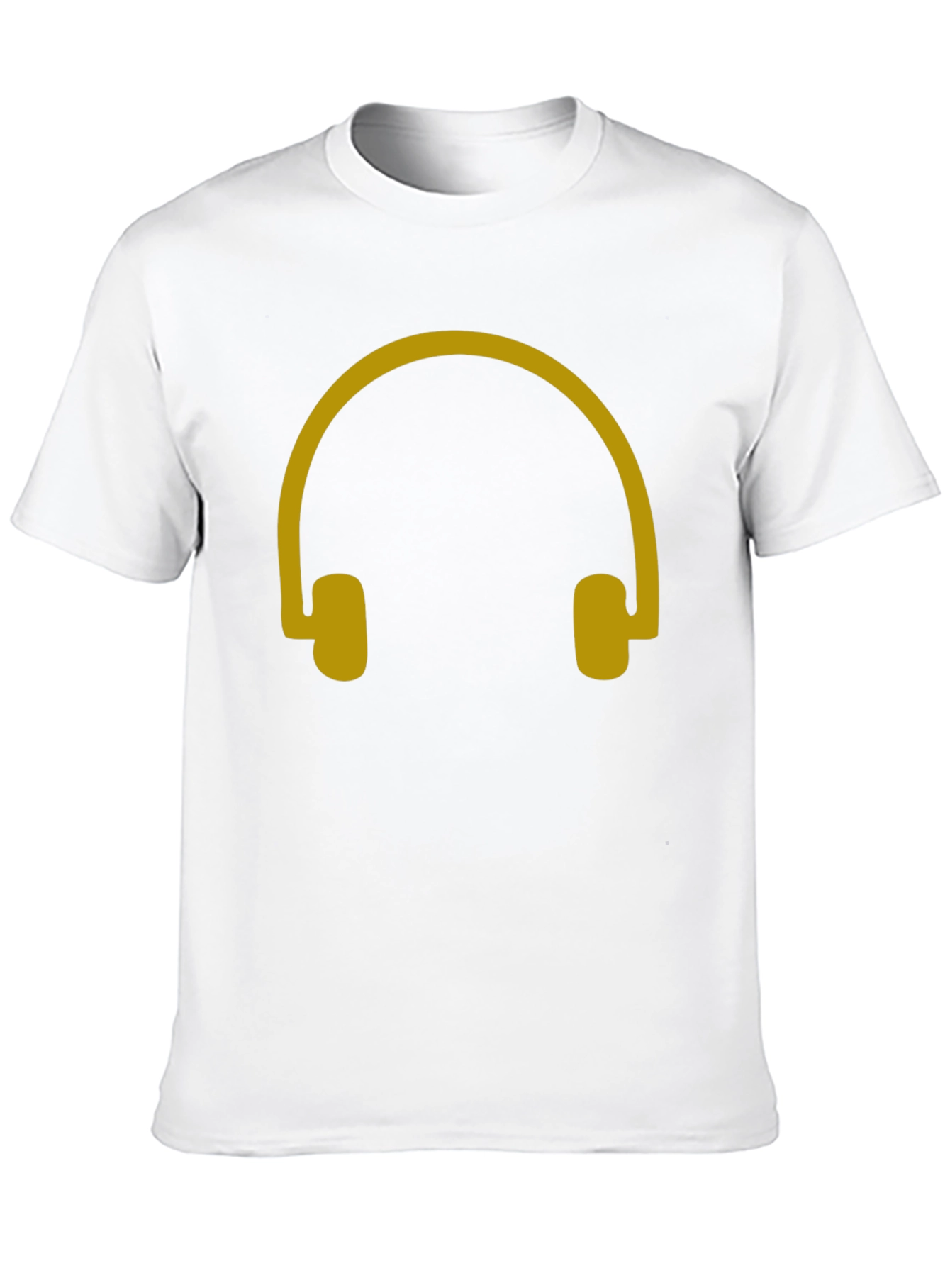 Headphone Graphic Tee - Black Casual Cotton T-Shirt