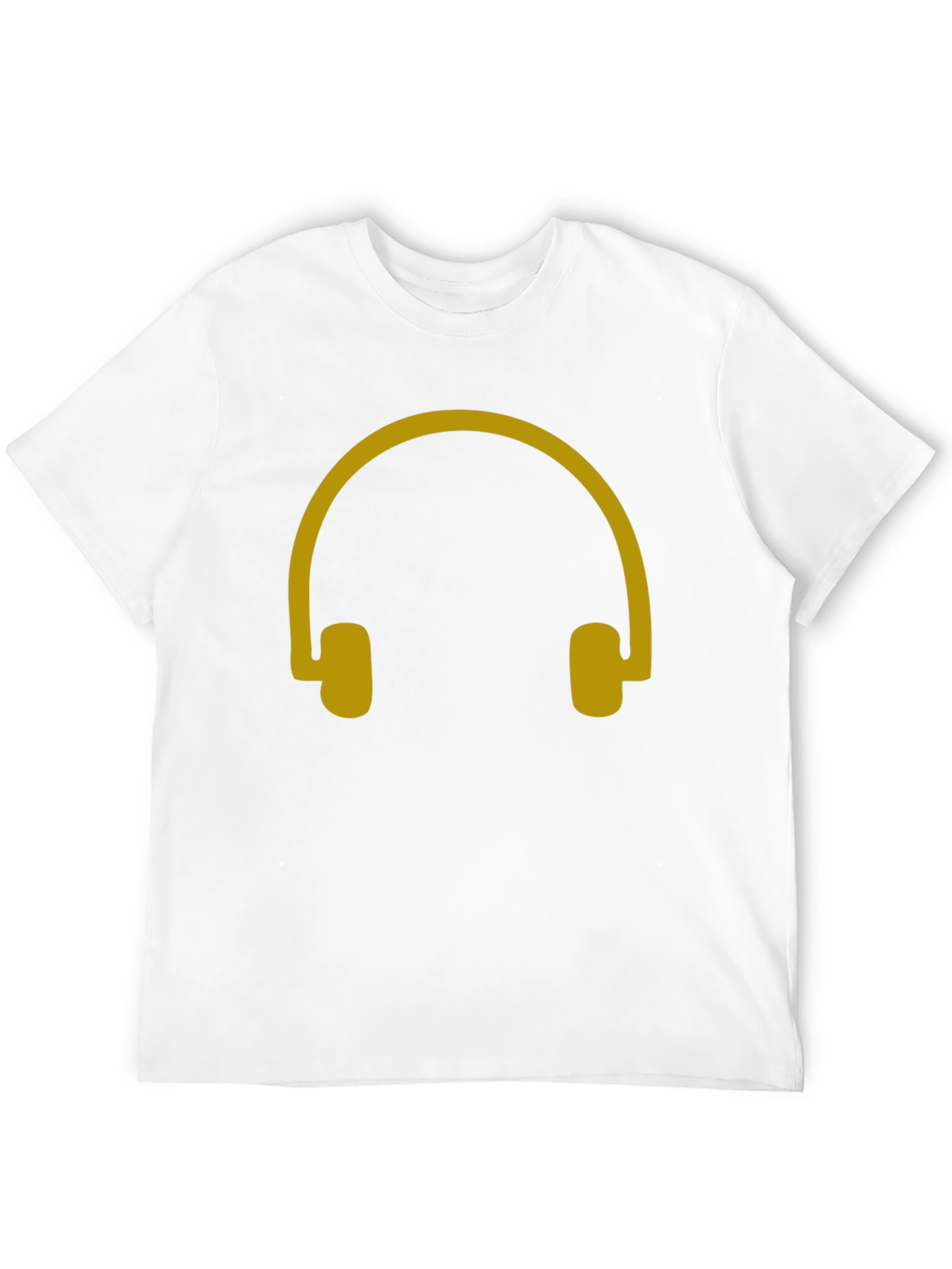 Headphone Graphic Tee - Black Casual Cotton T-Shirt