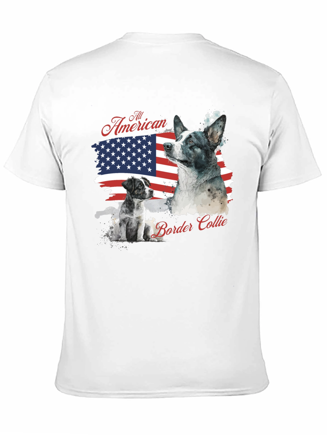 All American Border Collie Graphic T-Shirt