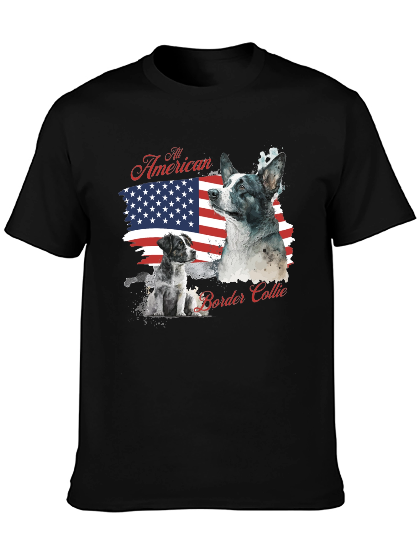 All American Border Collie Graphic T-Shirt