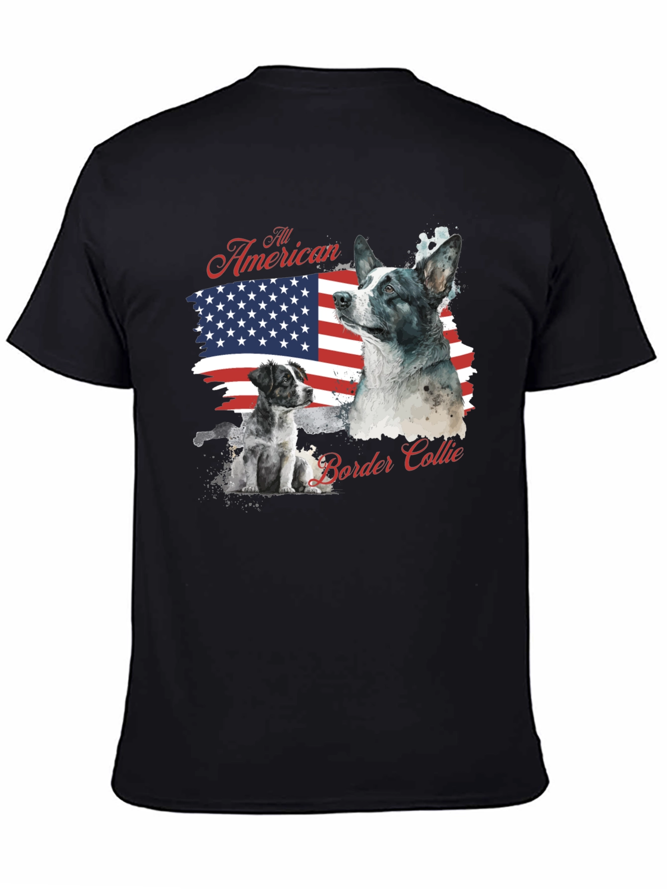 All American Border Collie Graphic T-Shirt