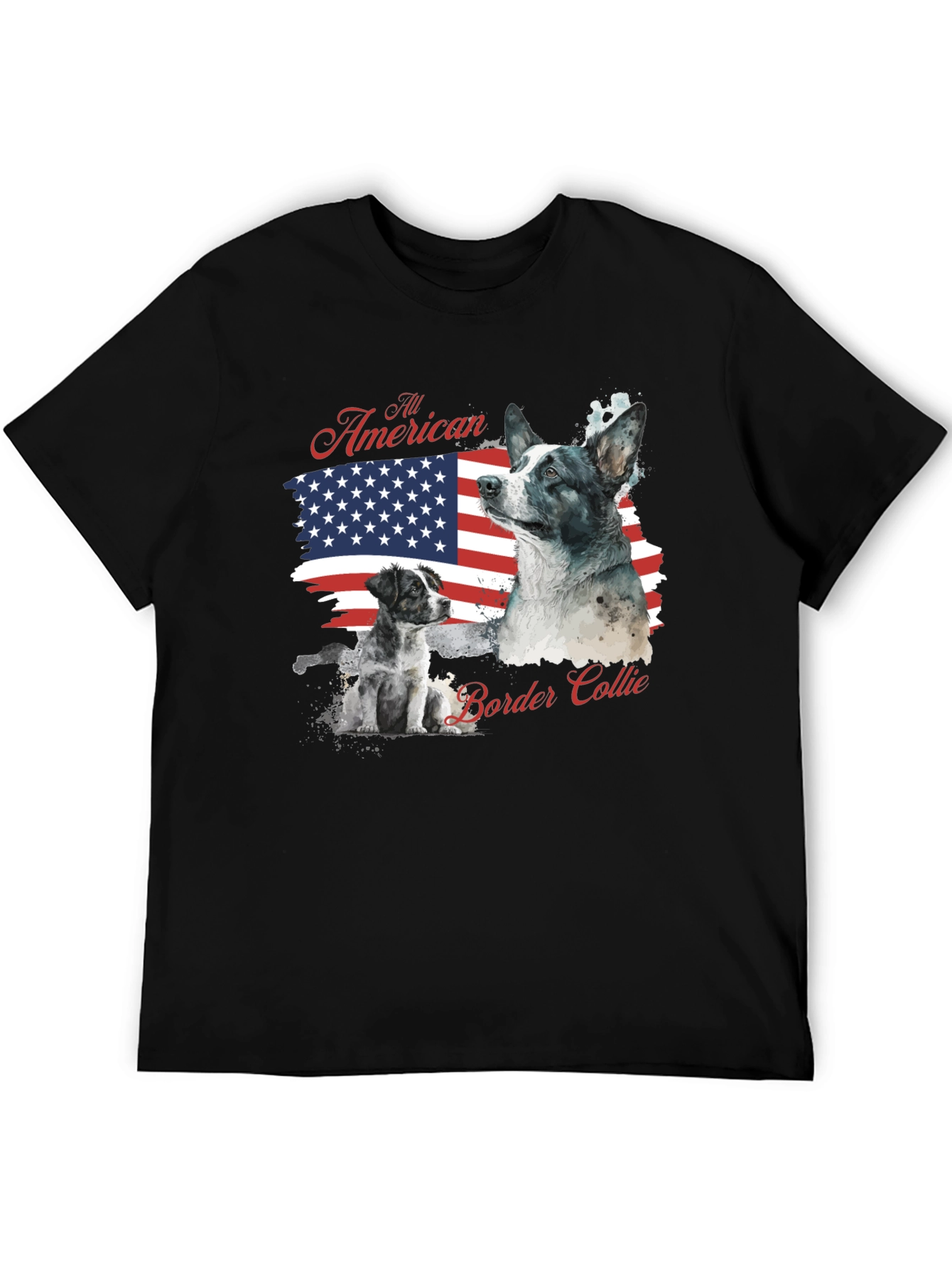 All American Border Collie Graphic T-Shirt
