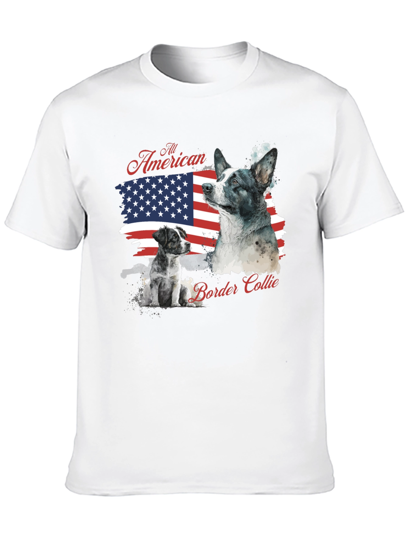 All American Border Collie Graphic T-Shirt