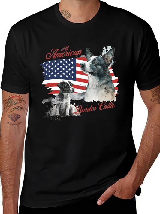 All American Border Collie Graphic T-Shirt
