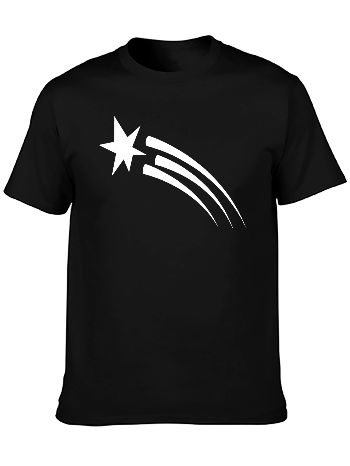 Star Trail Graphic Tee - Black Cotton T-Shirt