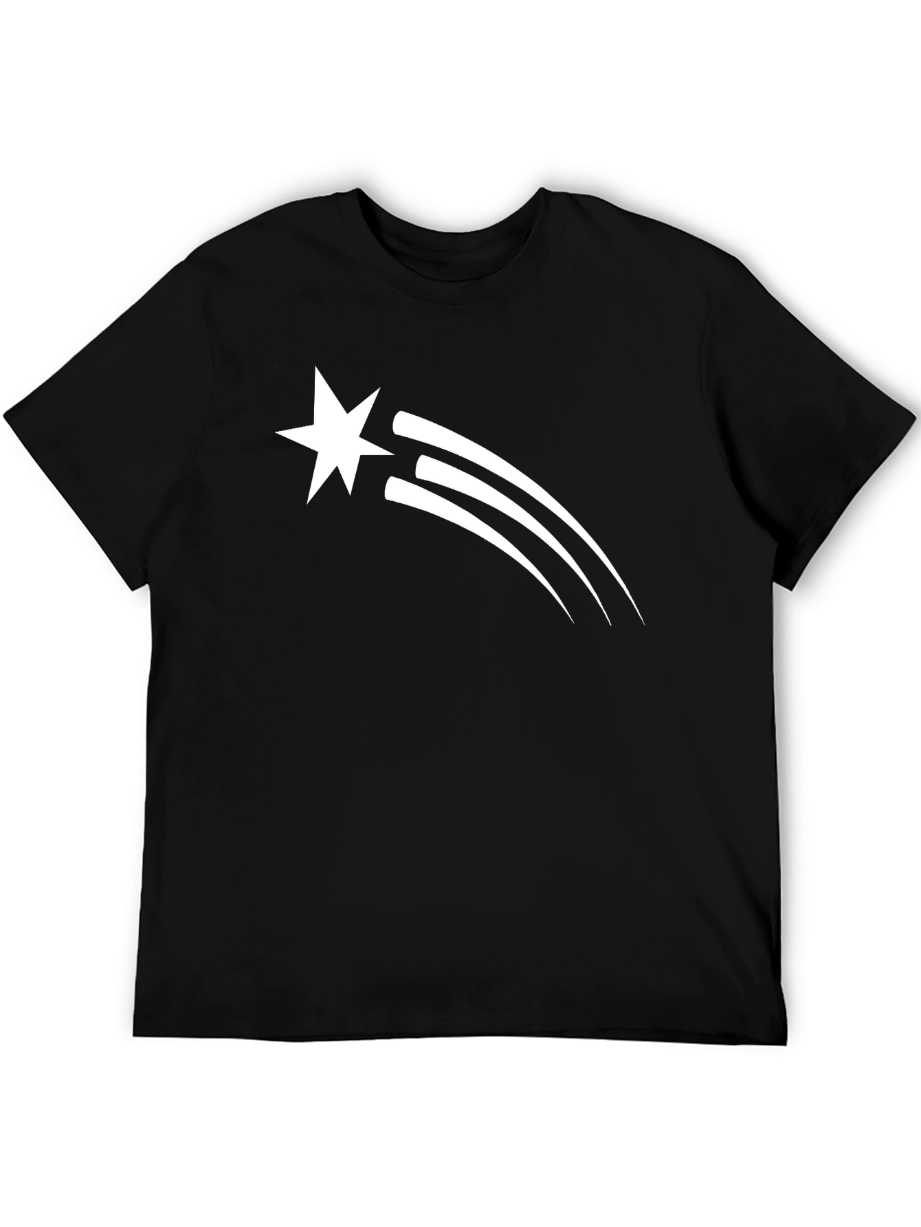 Star Trail Graphic Tee - Black Cotton T-Shirt