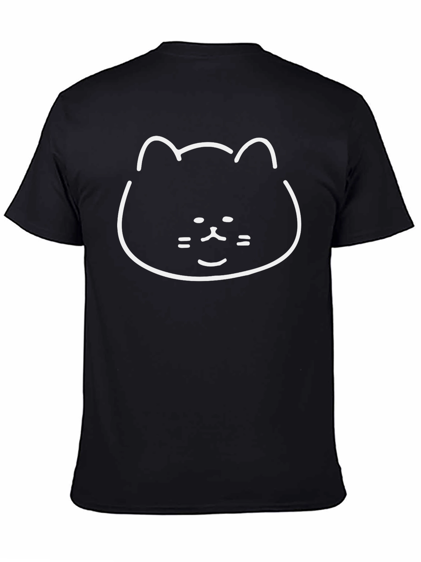 Cute Cat Face Black T-Shirt