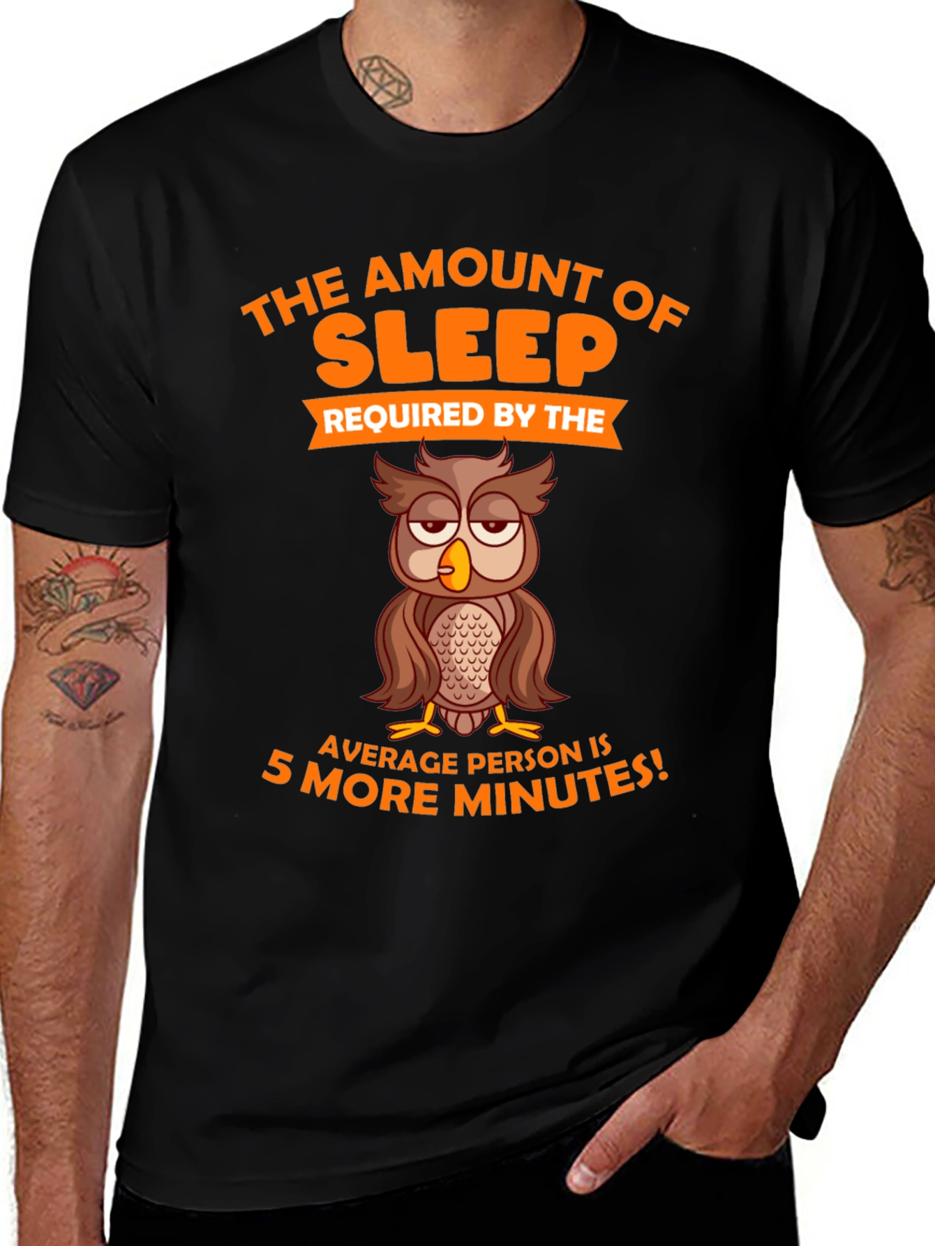 Funny Sleepy Owl Graphic T-Shirt