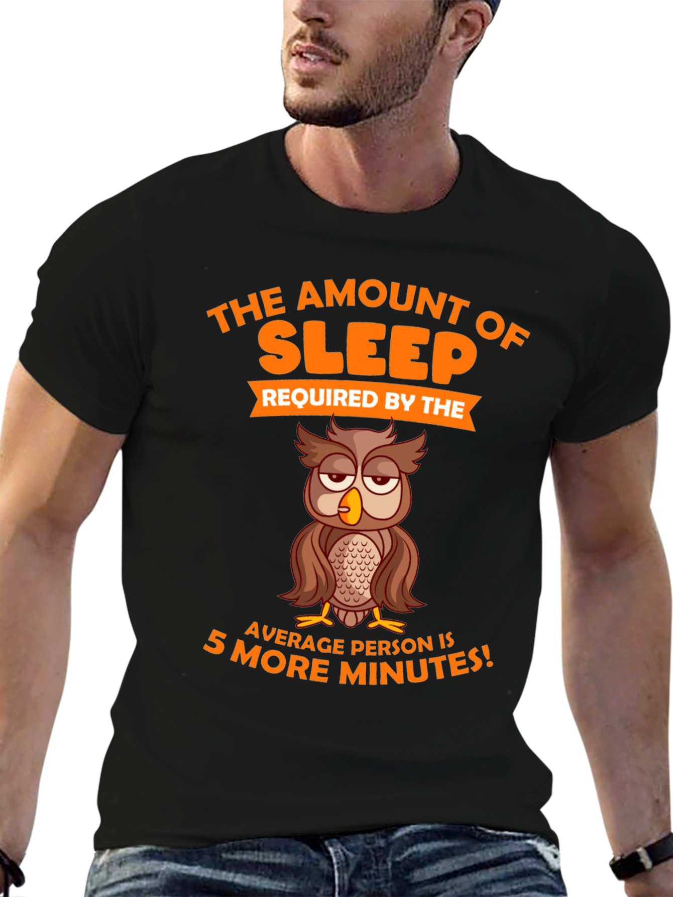 Funny Sleepy Owl Graphic T-Shirt