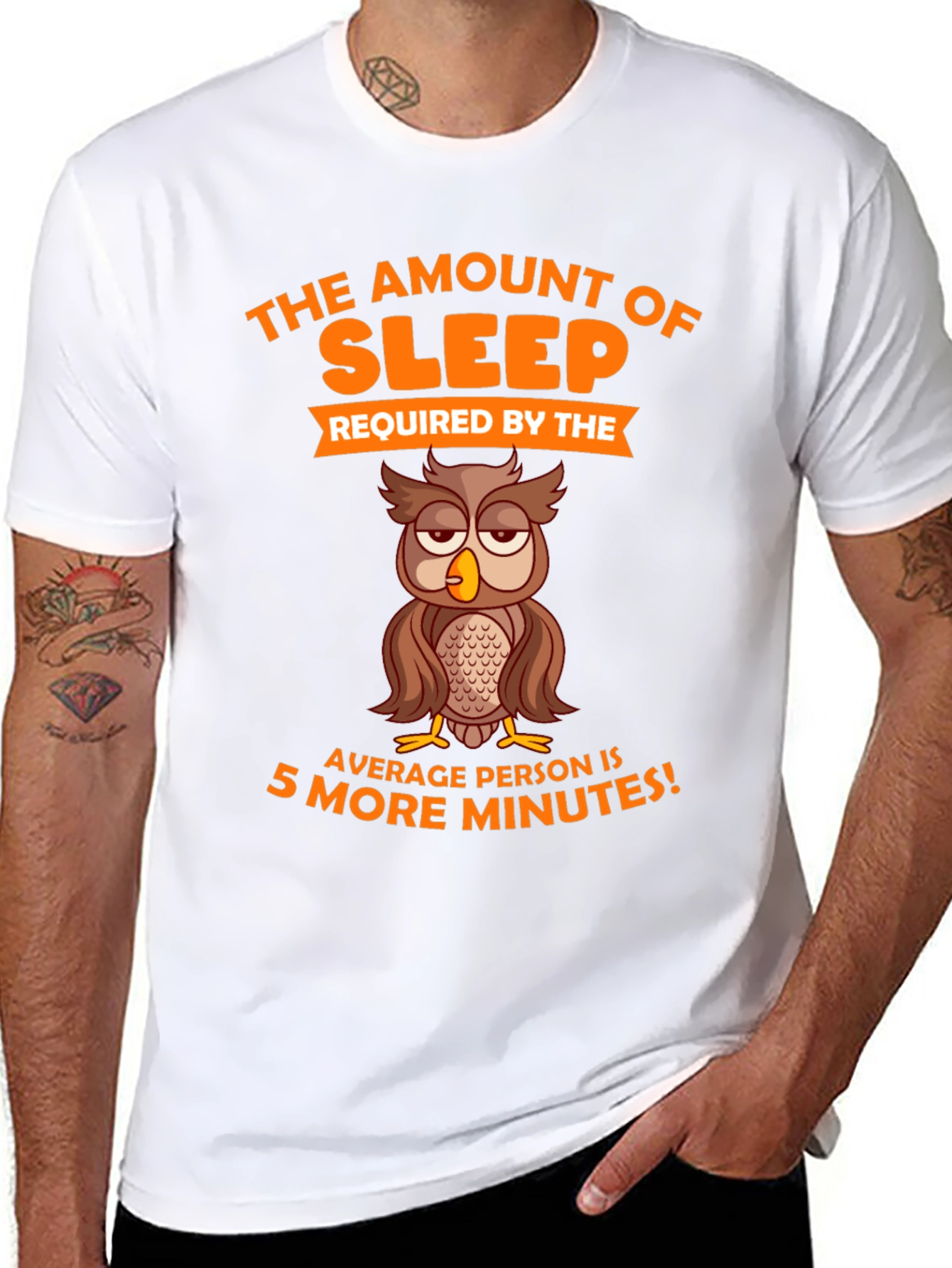 Funny Sleepy Owl Graphic T-Shirt