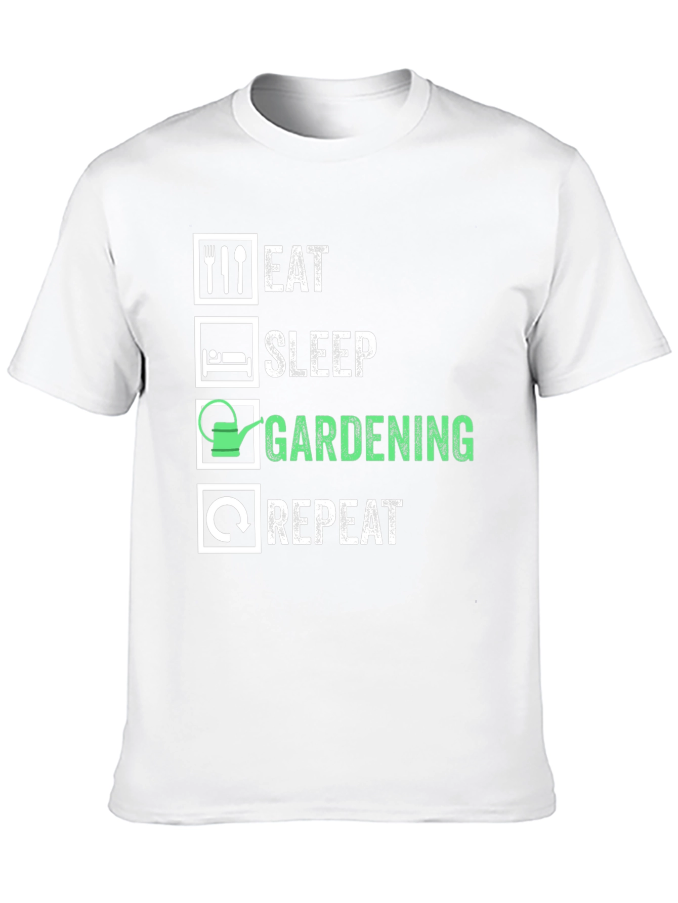 Eat Sleep Gardening Repeat Graphic Tee - Black