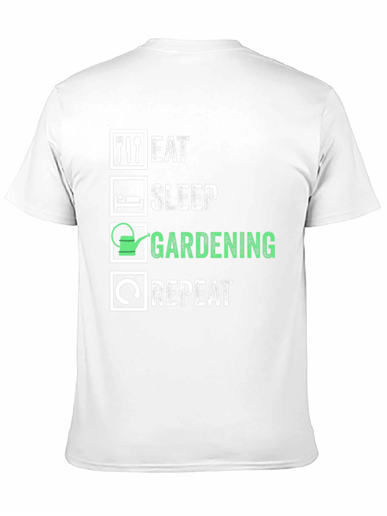 Eat Sleep Gardening Repeat Graphic Tee - Black