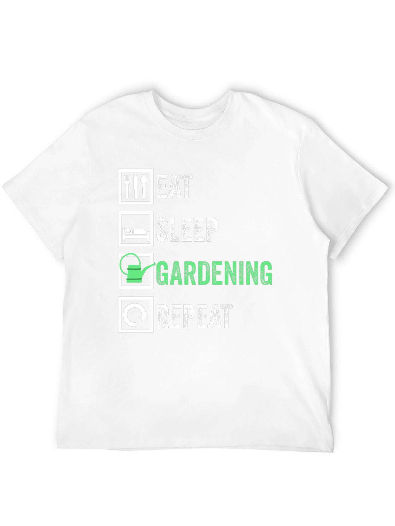 Eat Sleep Gardening Repeat Graphic Tee - Black