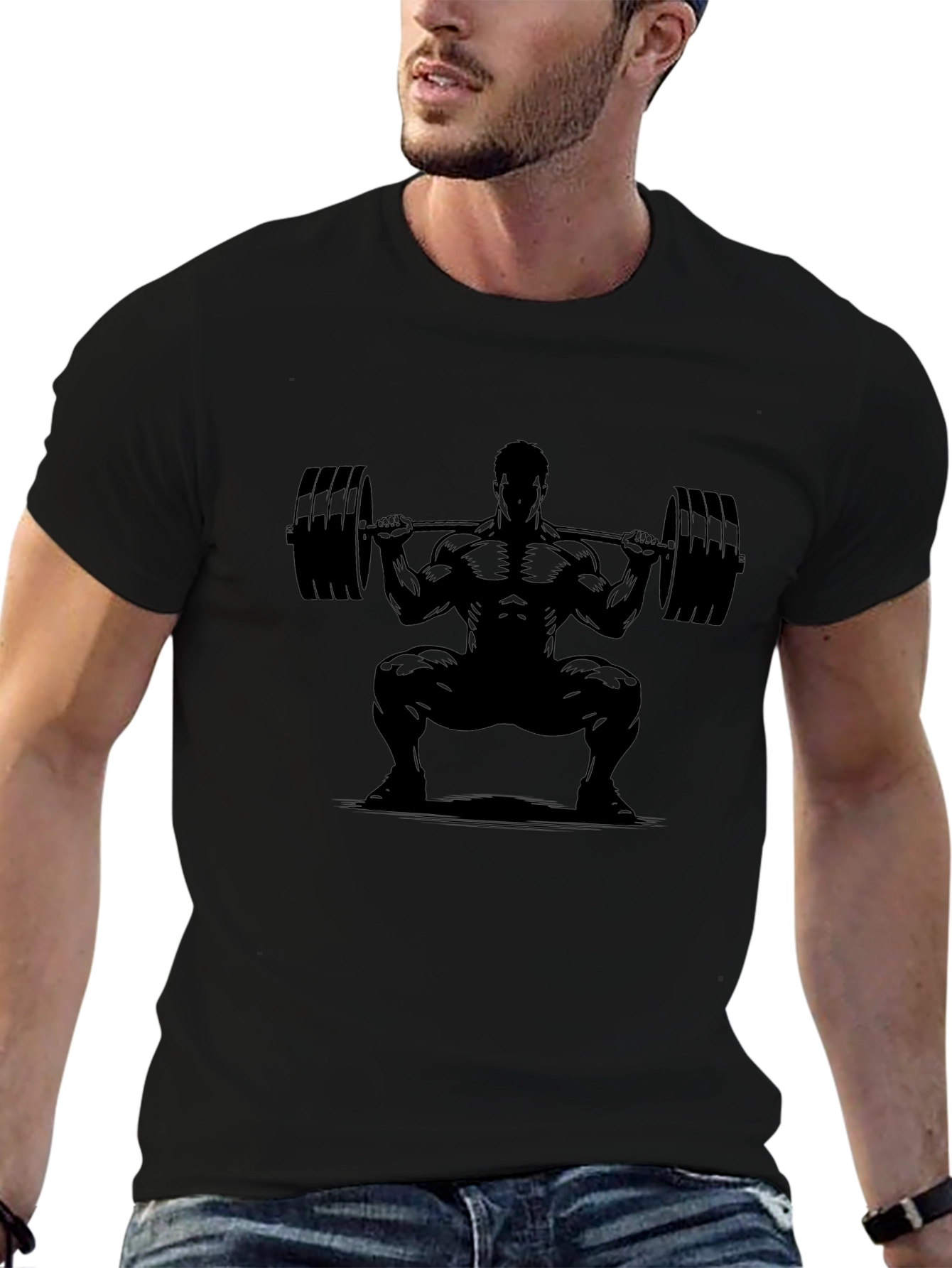 Weightlifting Squat Black T-Shirt