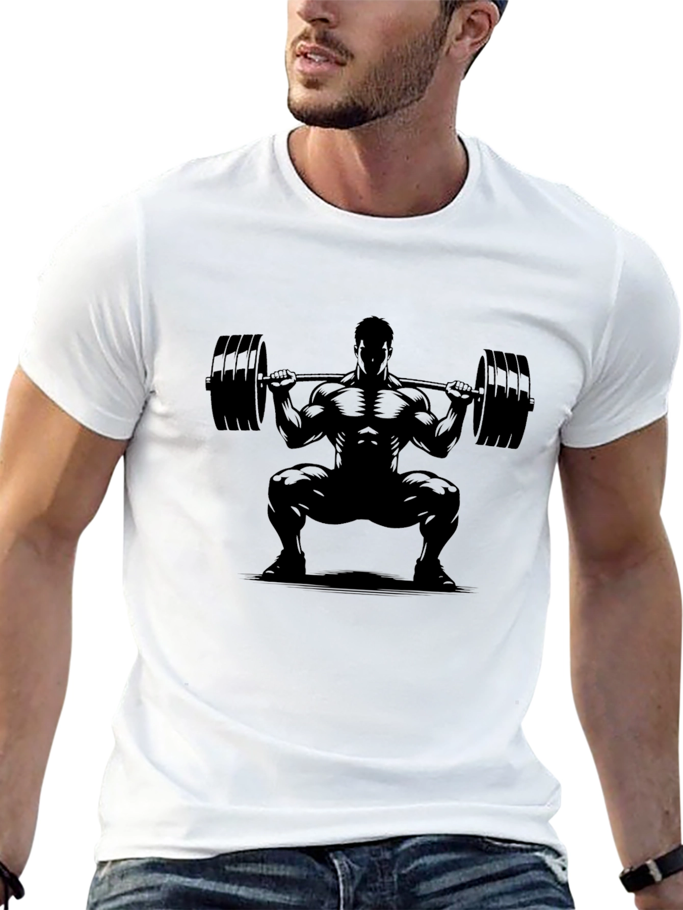 Weightlifting Squat Black T-Shirt