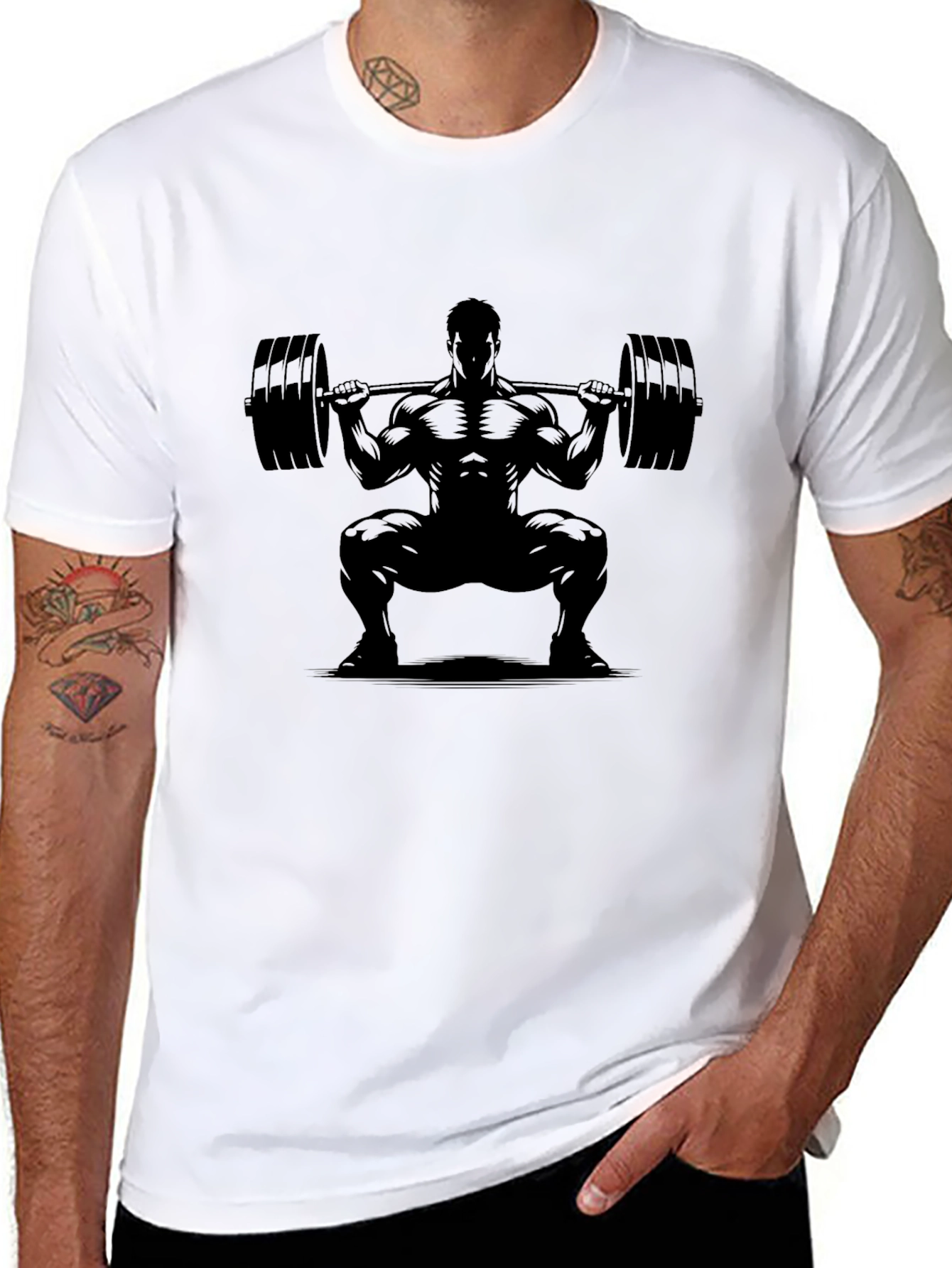 Weightlifting Squat Black T-Shirt
