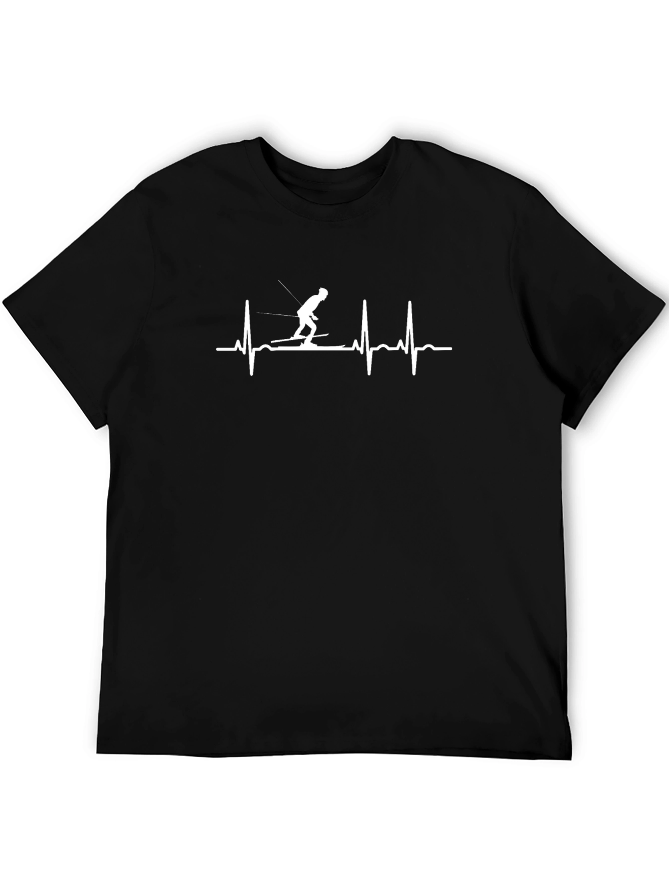 Heartbeat Skiing T-Shirt - Black