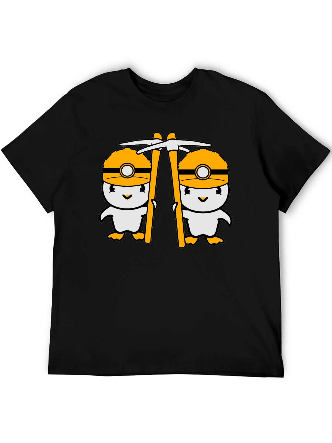 Cute Miner Duck T-Shirt - Black Cotton Tee