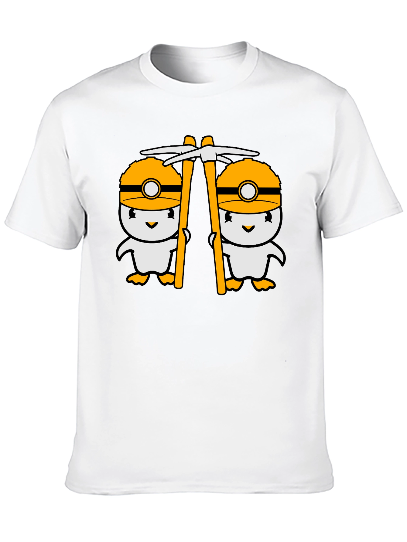 Cute Miner Duck T-Shirt - Black Cotton Tee