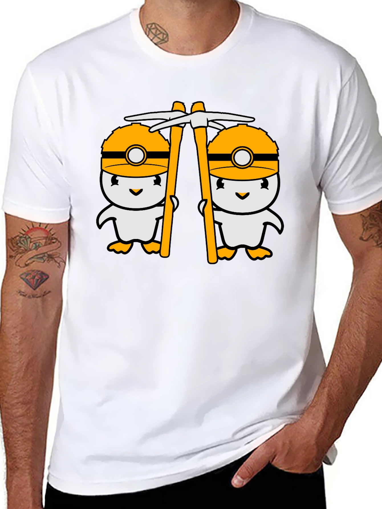 Cute Miner Duck T-Shirt - Black Cotton Tee