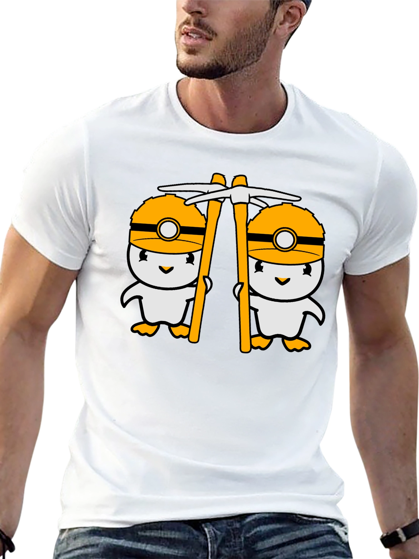 Cute Miner Duck T-Shirt - Black Cotton Tee
