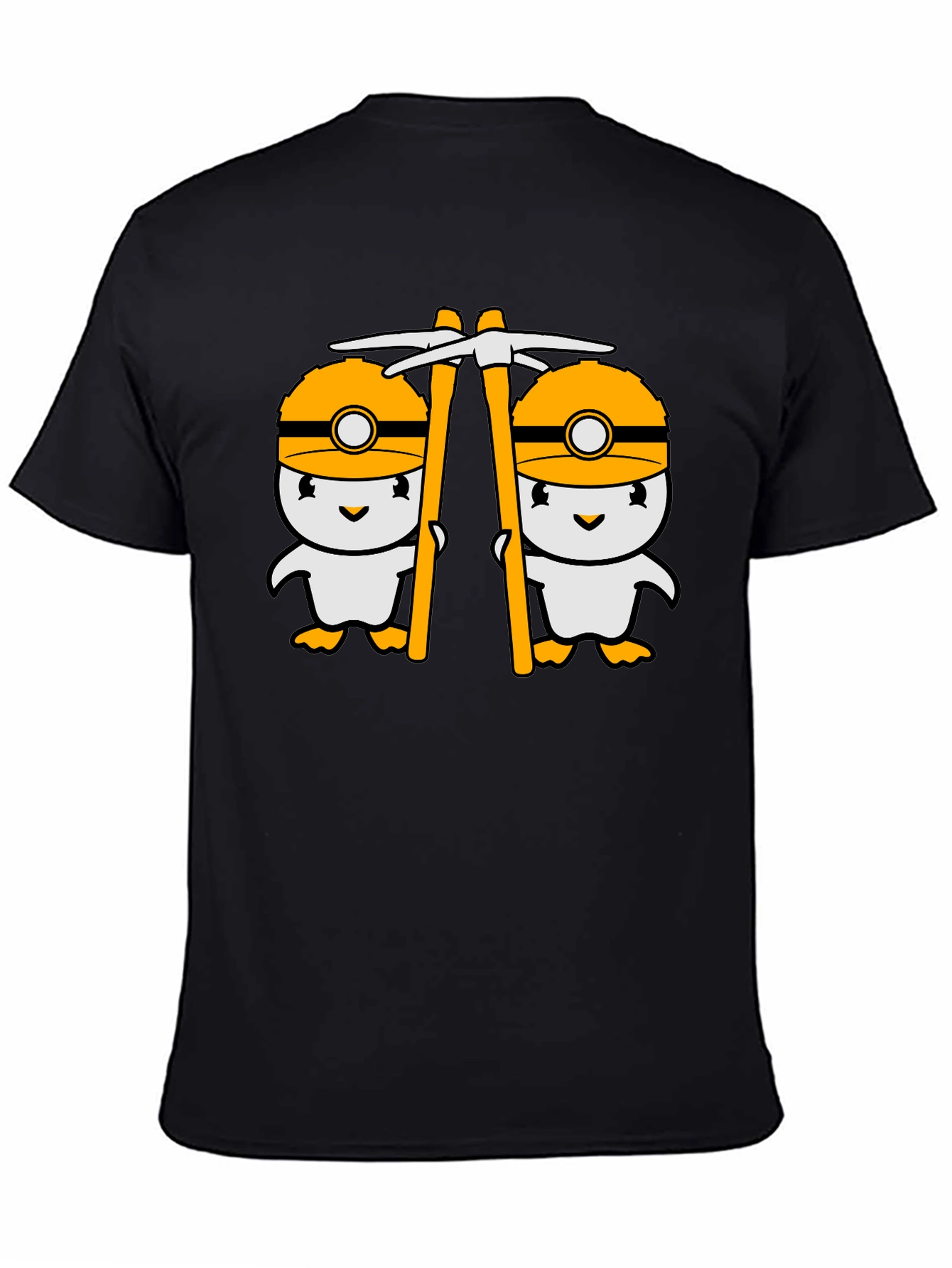 Cute Miner Duck T-Shirt - Black Cotton Tee