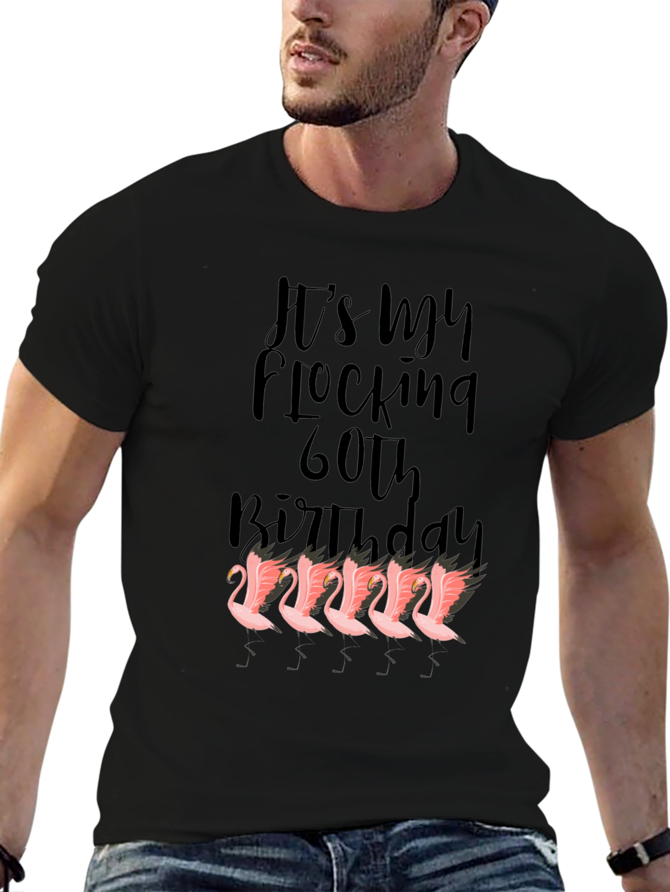 Funny 60th Birthday Flamingo Graphic T-Shirt