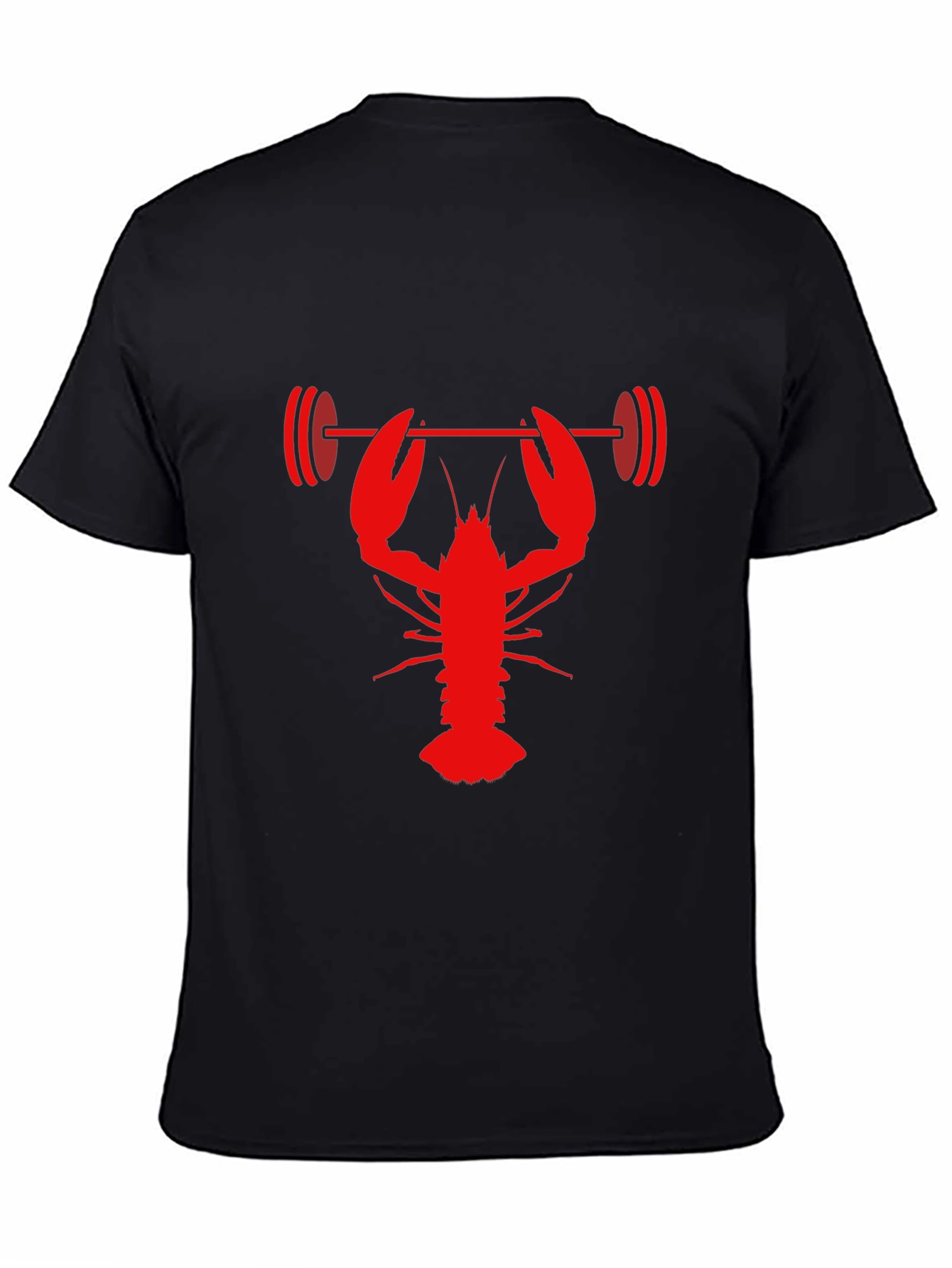 Lobster Lifting Barbell Graphic T-Shirt