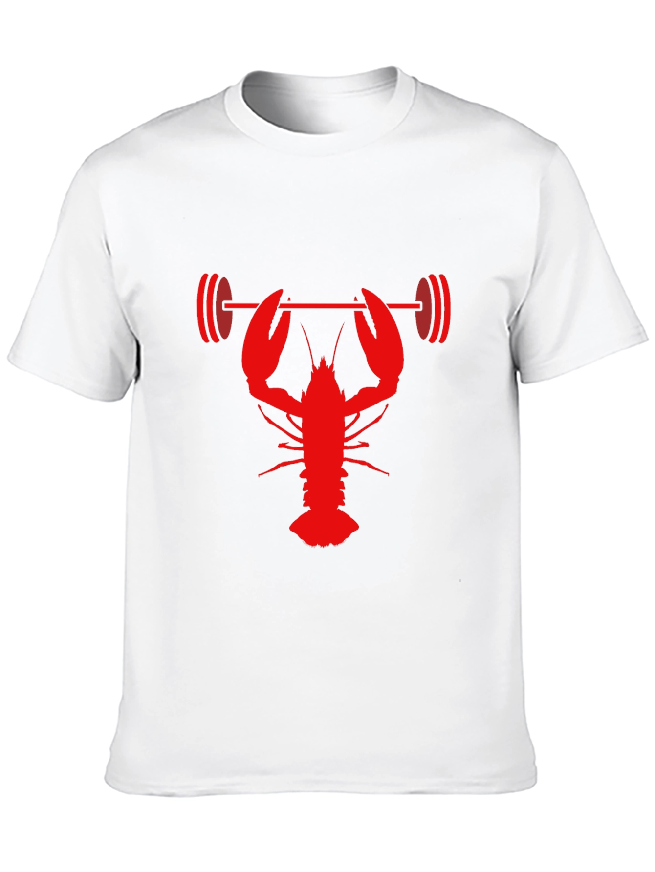 Lobster Lifting Barbell Graphic T-Shirt