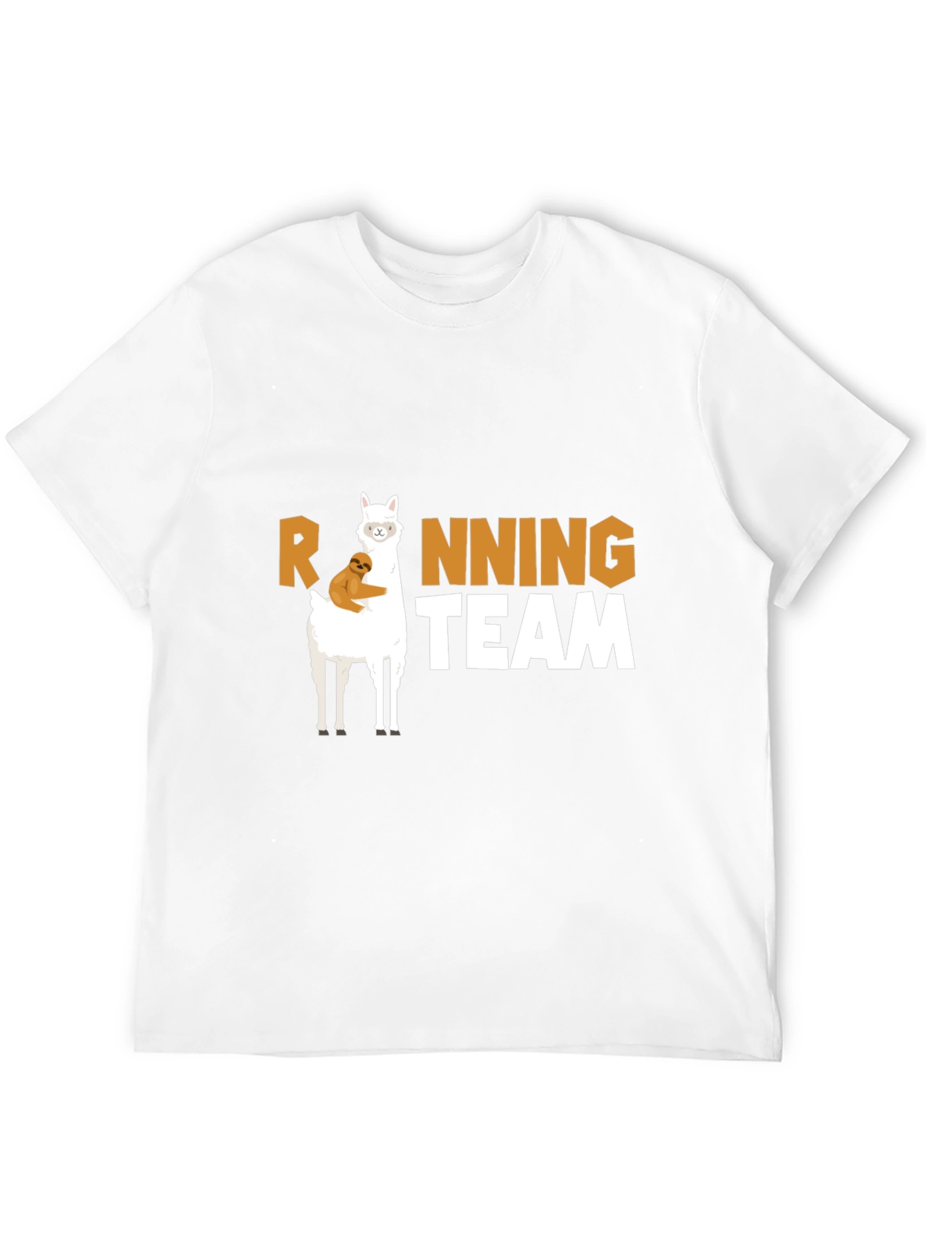 Llama & Sloth Running Team Black T-Shirt