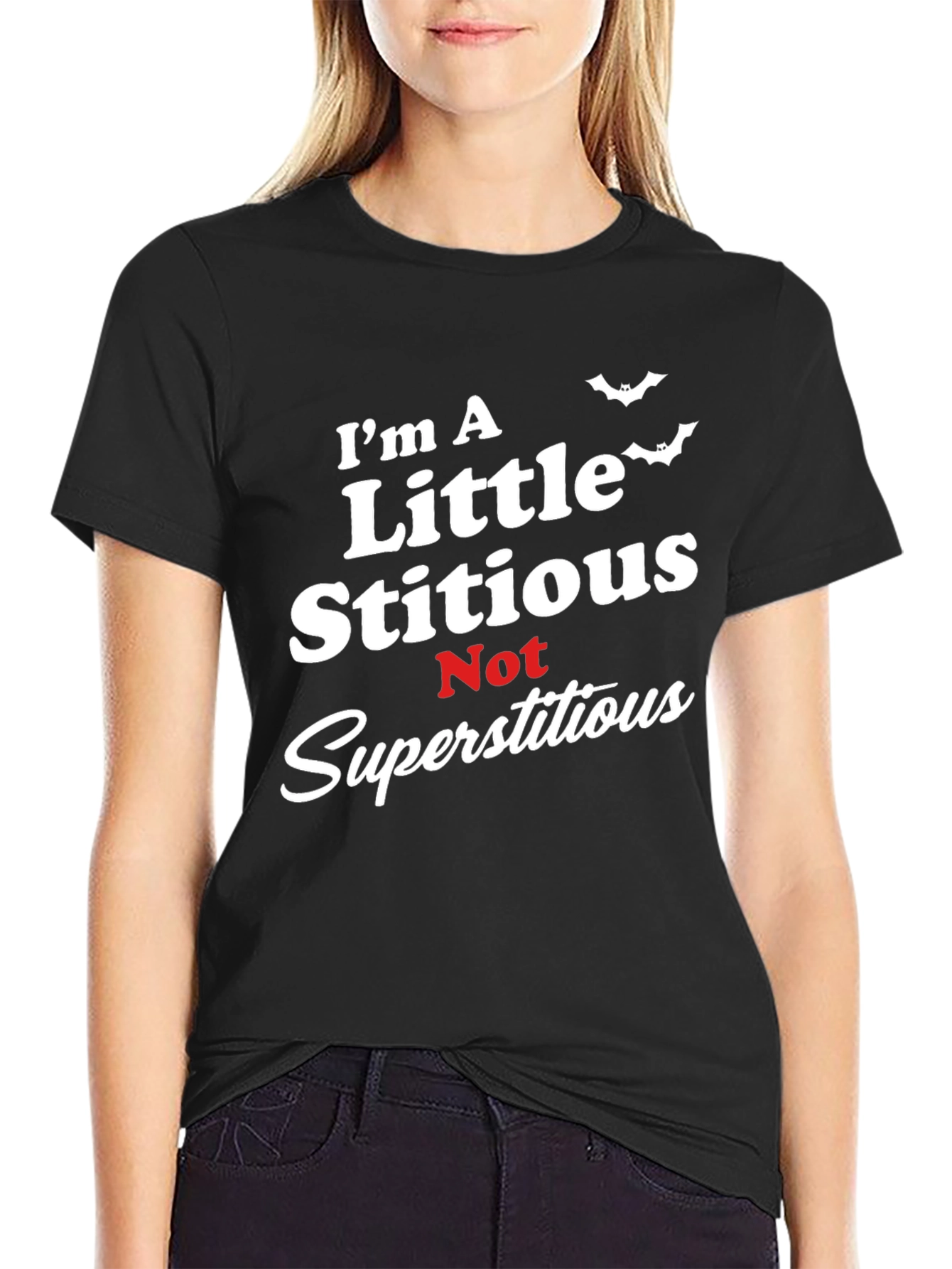 Stitious Humor Graphic Tee - Halloween Ready!