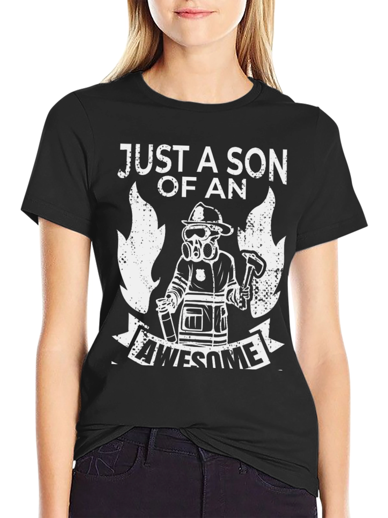 Firefighter Son T-Shirt Awesome Fireman Dad Gift
